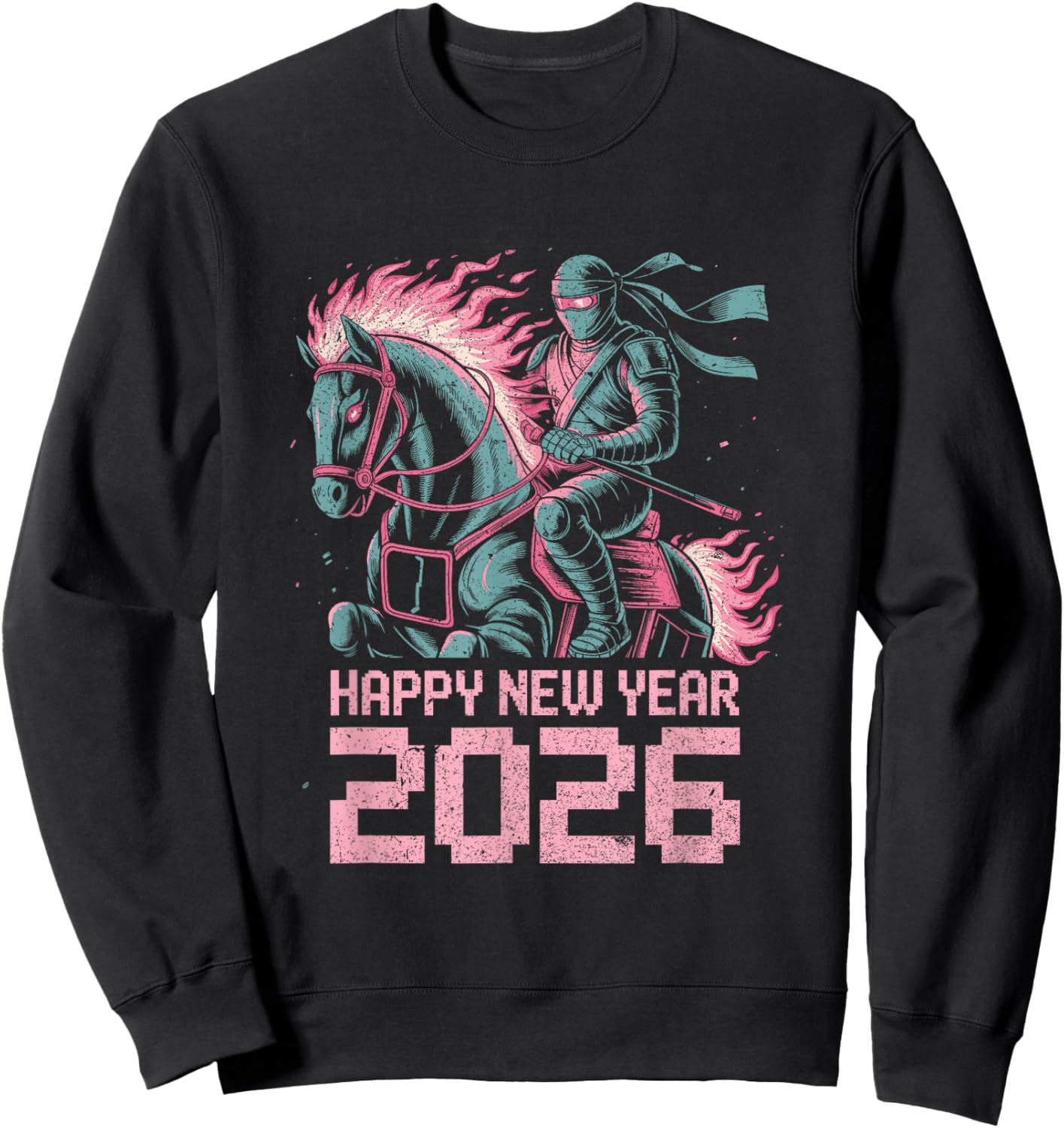 Fire Year of The Horse – Chinese Zodiac New Year 2026 Sweatshirt - Sweatshirt | Black