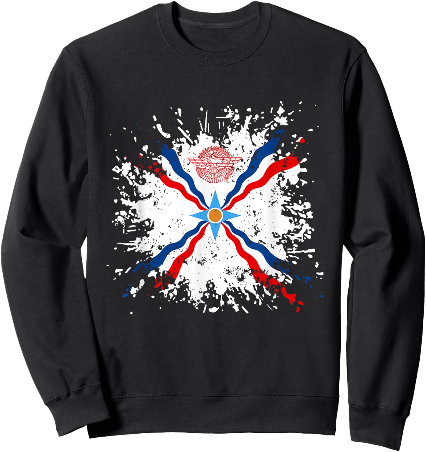 Assyrian Ashur Flag,Ashur Emblem,Suryoyo Syriac,Syria,Iraq Sweatshirt - Sweatshirt | Black