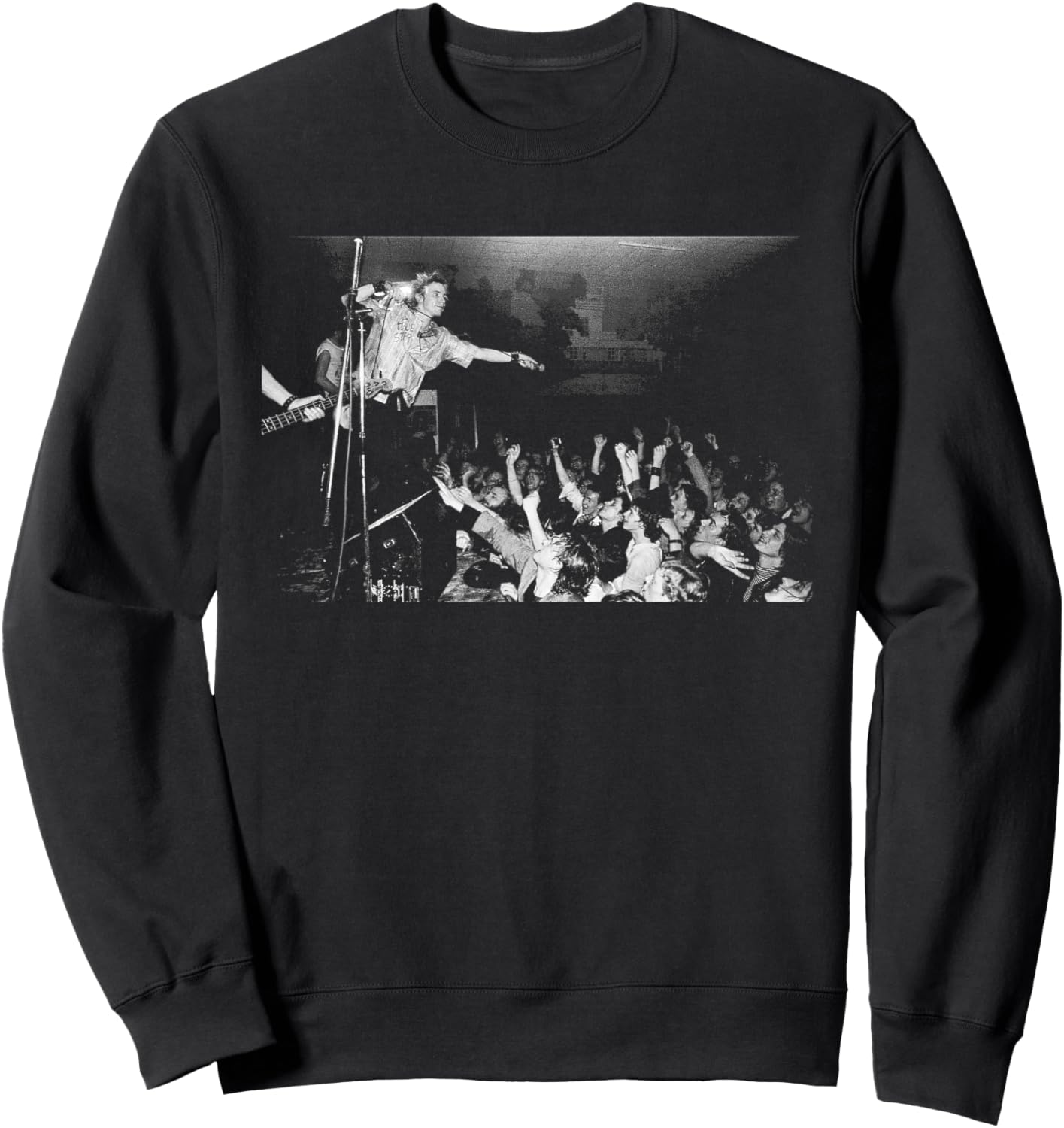 Johnny Rotten Works The Crowd Sex Pistols Holland 1977 Sweatshirt - Sweatshirt | Black