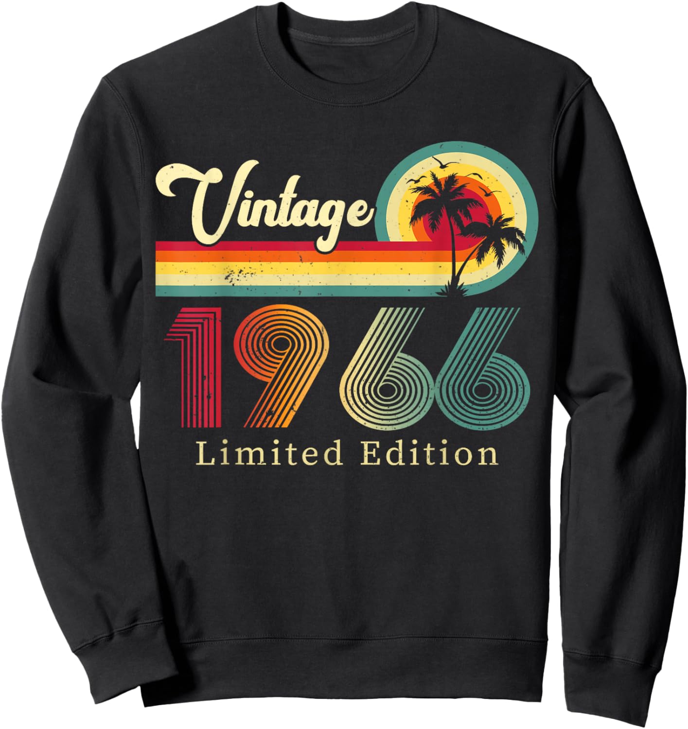 Vintage 1966 Classic 60th Birthday Retro Turnin 60 Years Old Sweatshirt - Sweatshirt | Black