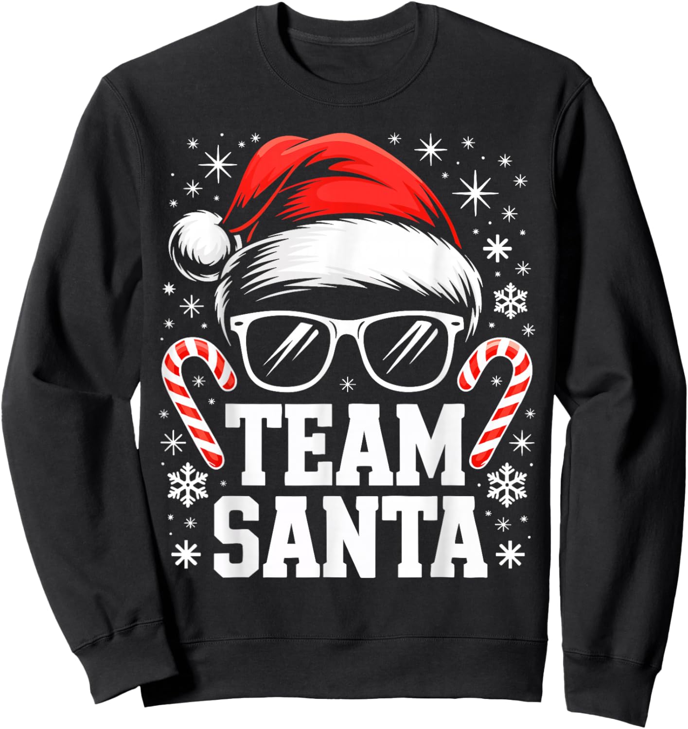 Team Santa Shirt Adult Kids Christmas Santa Squad Costume Sweatshirt - Sweatshirt | Black