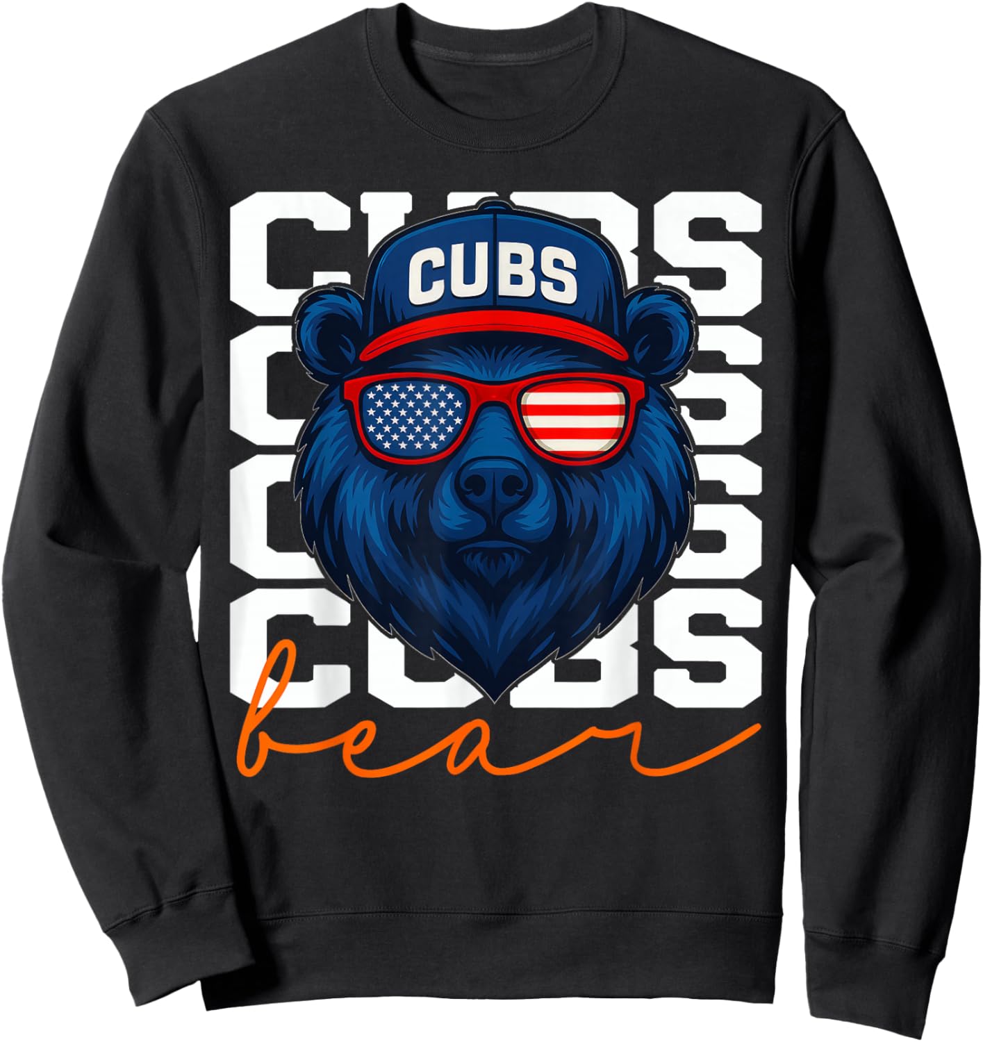 Vintage Cubs Name Personalized Retro Women Kid Sweatshirt - Sweatshirt | Black