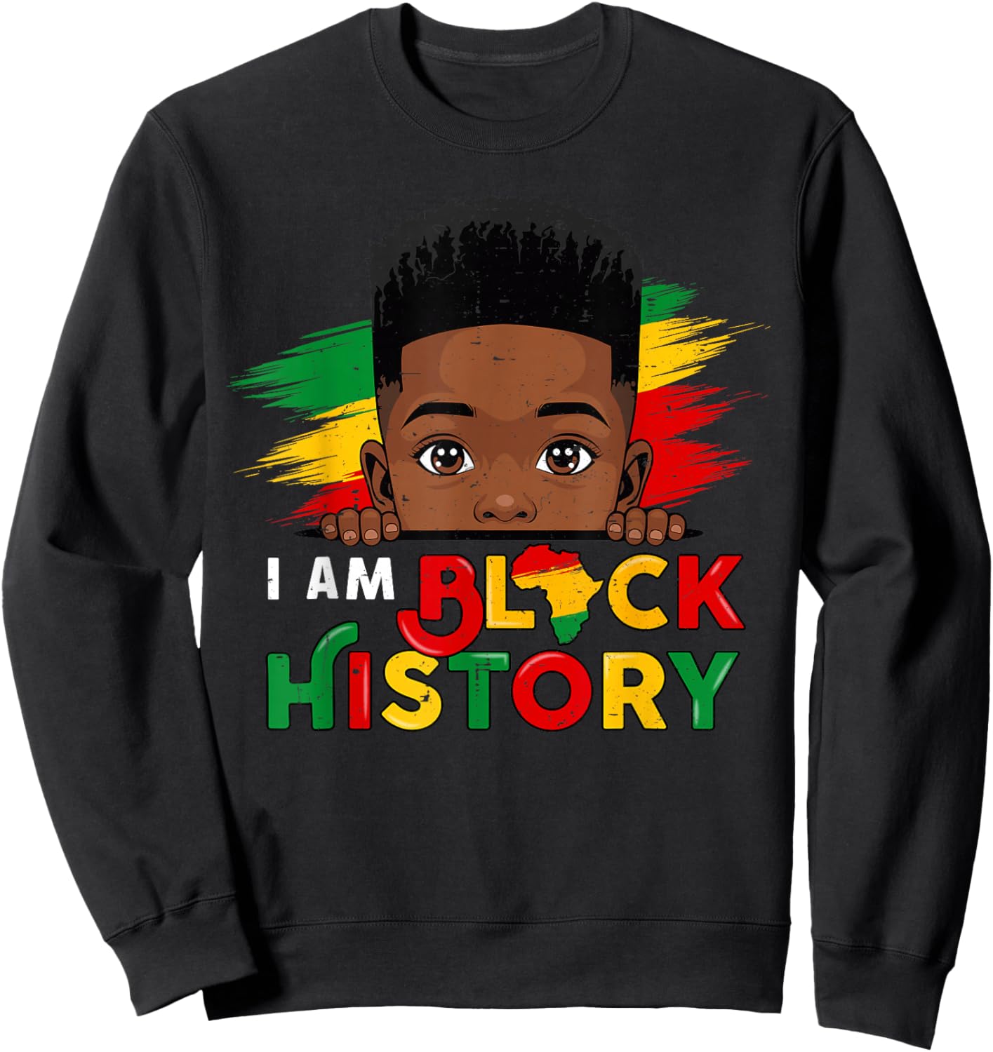 I Am Black History African Boys Black History Month Kids Sweatshirt - Sweatshirt | Black