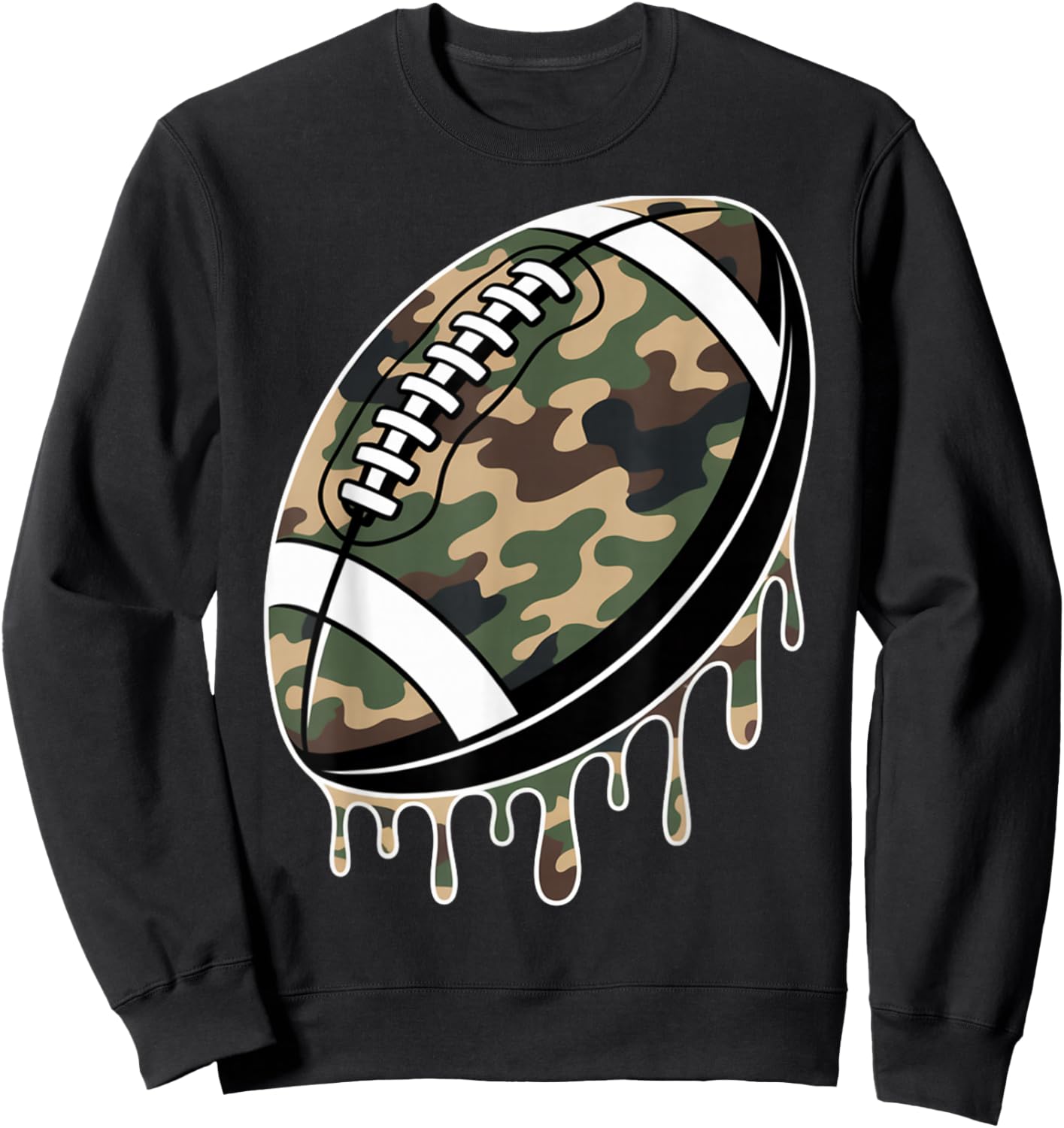 Camo American Football Drip Camouflage Coquette Sport Sweatshirt - Sweatshirt | Black