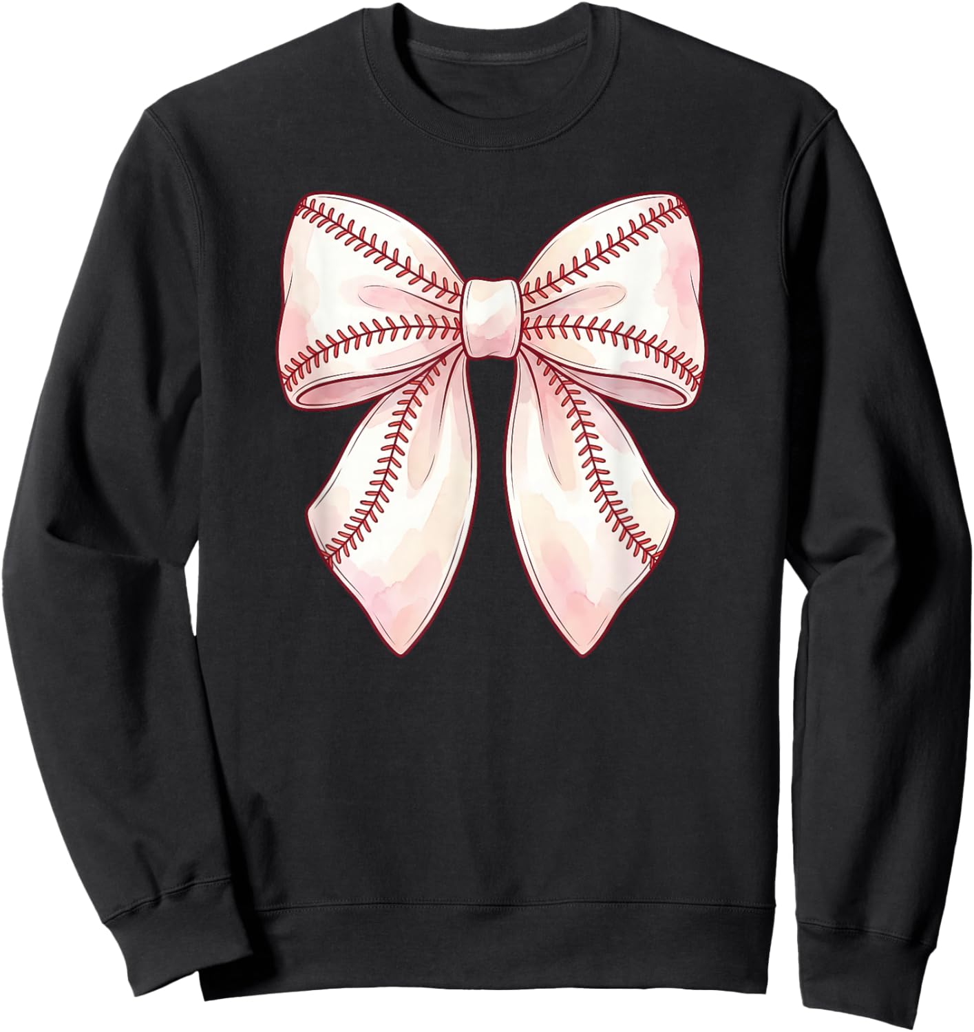 Cute Baseball Coquette Bow Men Women Girls Sweatshirt - Sweatshirt | Black