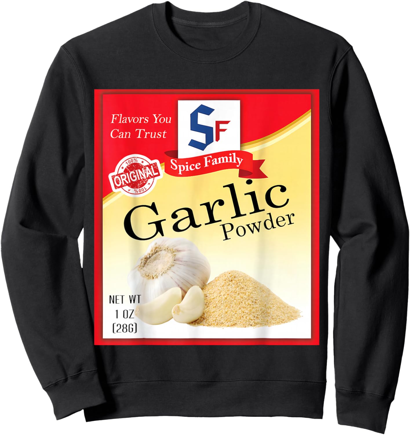 Garlic Powder Spice Group Costume Family Matching Halloween Sweatshirt - Sweatshirt | Black