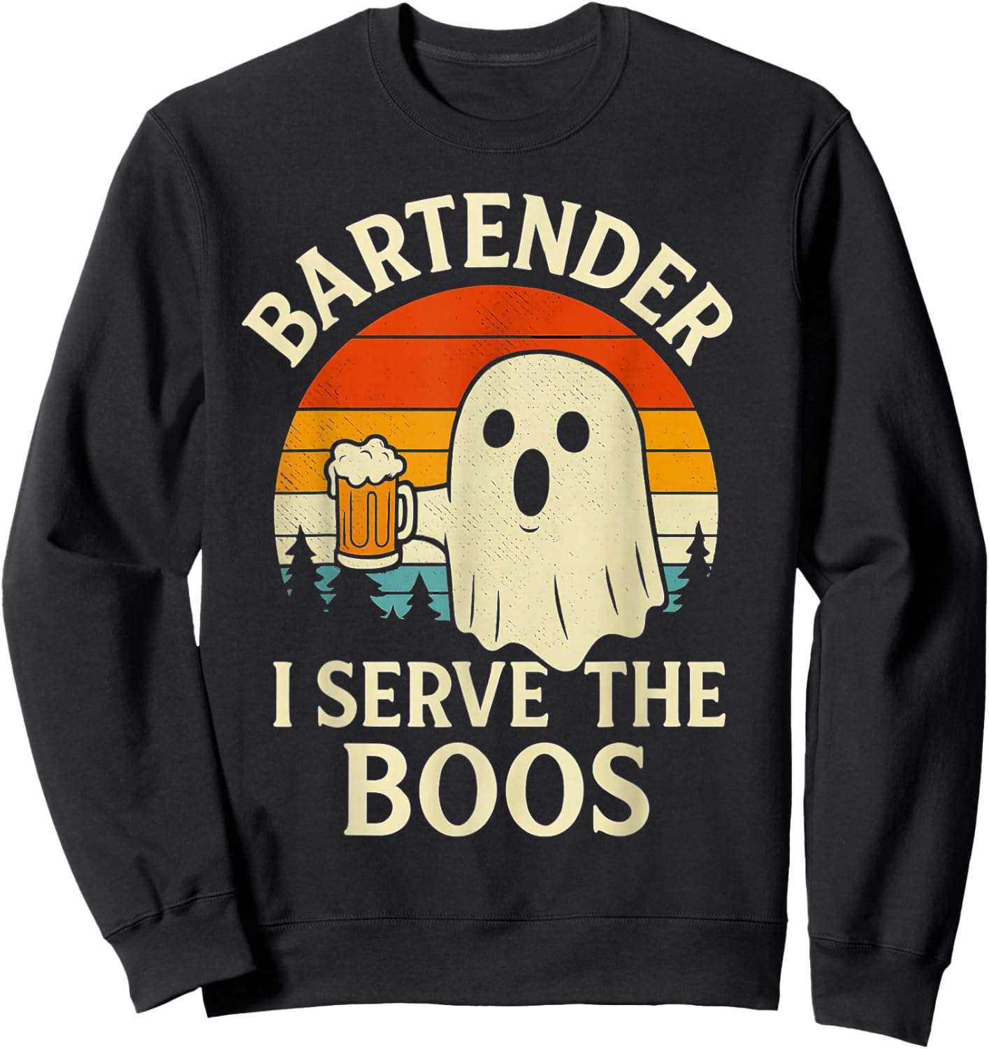 Halloween Bartender Ghost Serve Boos Funny Costume Men Women Sweatshirt - Sweatshirt | Black