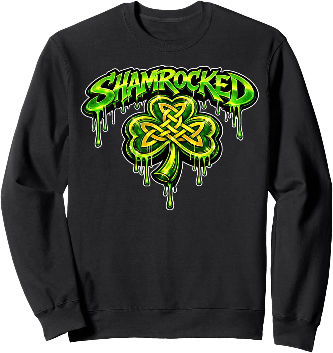 Shamrocked Irish Hockey St. Patrick's Day Design Celtic Sweatshirt - Sweatshirt | Black