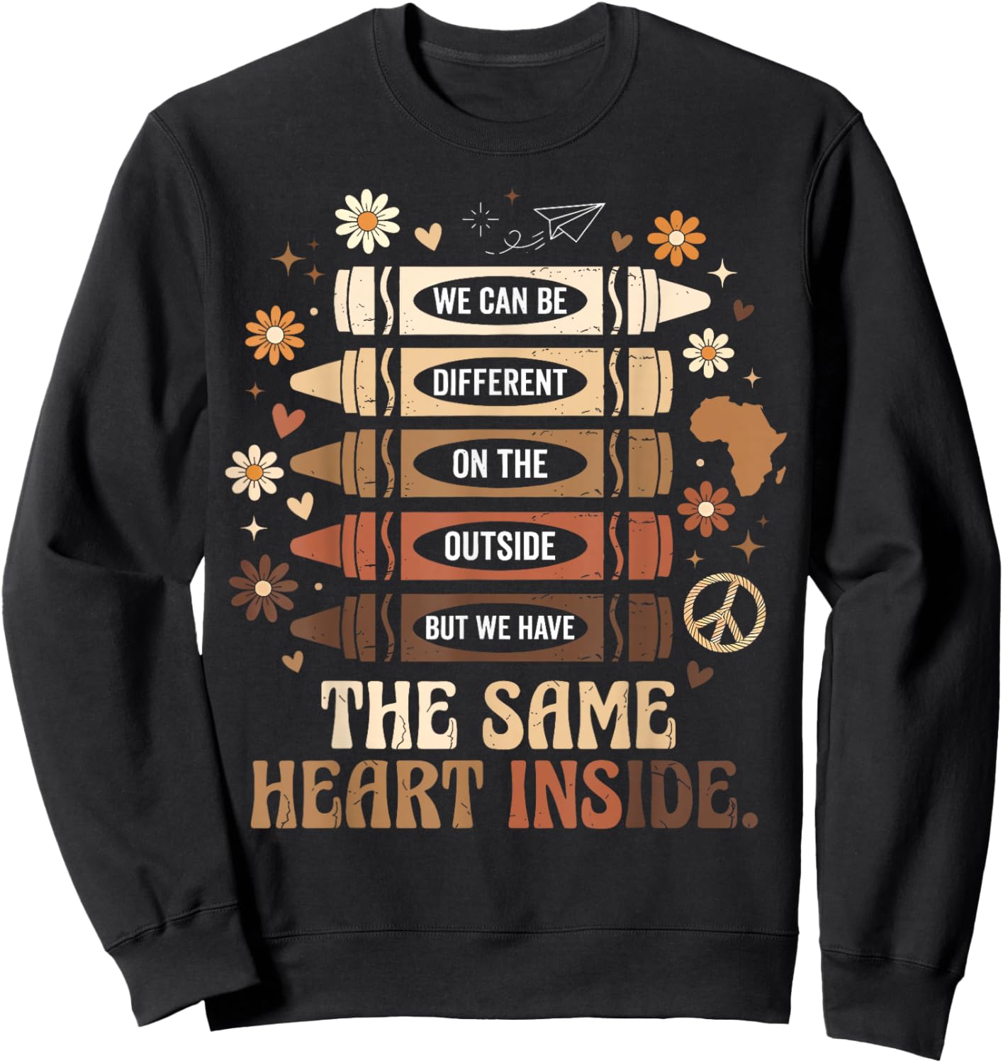 Black History Month We Have Same Heart Inside Teacher Kids Sweatshirt - Sweatshirt | Black