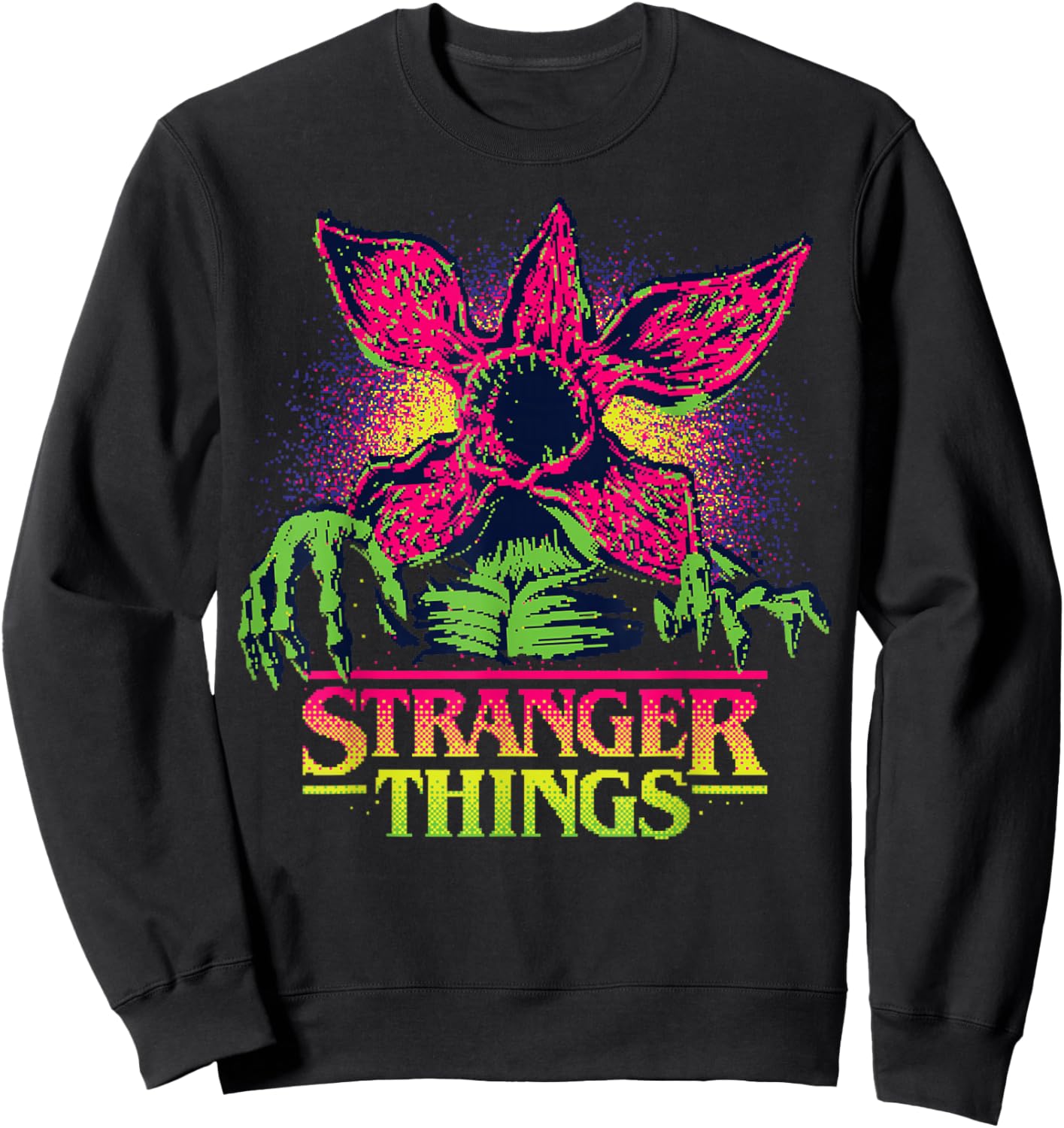 Stranger Things Season 5 Retro Video Game Demogorgon Sweatshirt - Sweatshirt | Black
