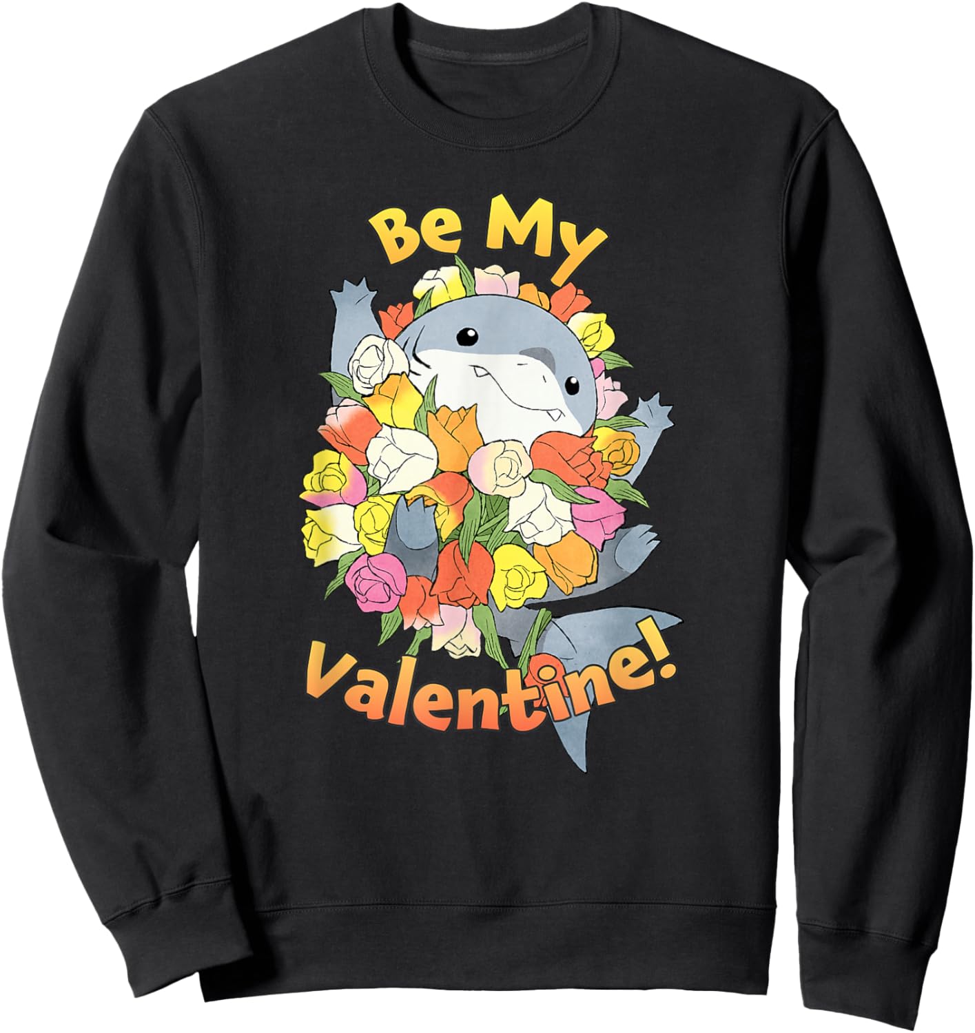 Marvel Jeff The Land Shark Be My Valentine! Valentine's Day Sweatshirt - Sweatshirt | Black