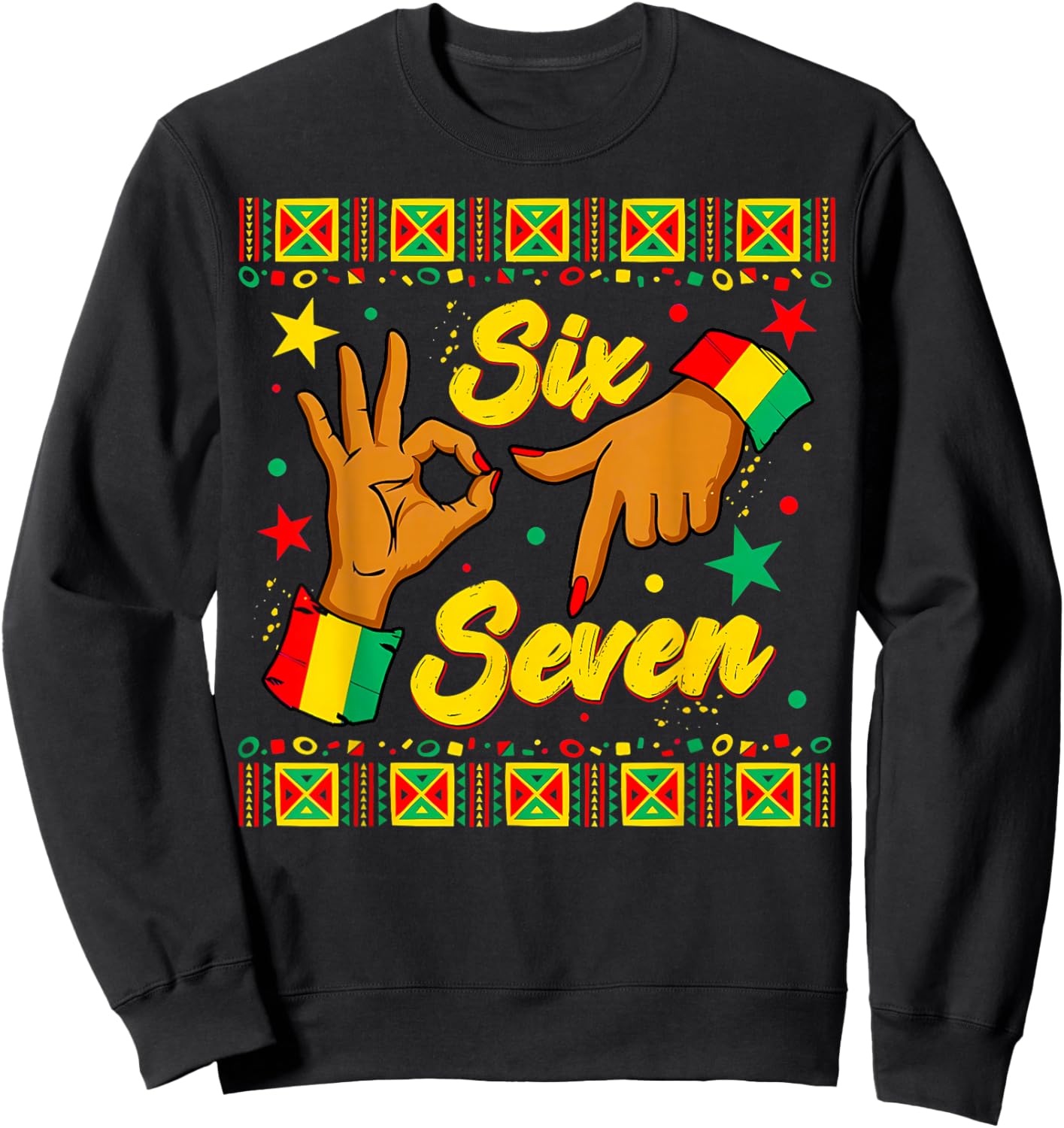Groovy Black History Month 67 Six Seven African Pride Flag Sweatshirt - Sweatshirt | Black