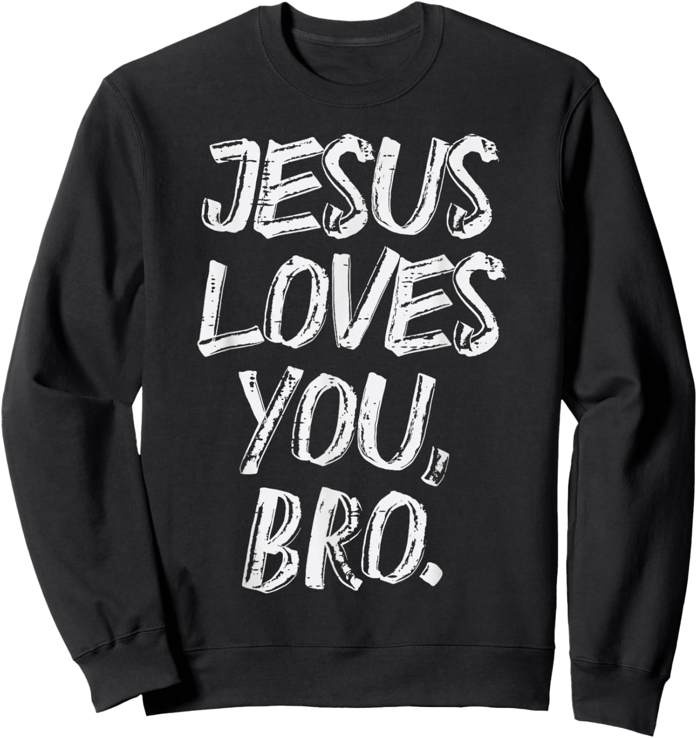 Jesus Loves Bro Religious God Jesus Christian Kids Men Sweatshirt - Sweatshirt | Black