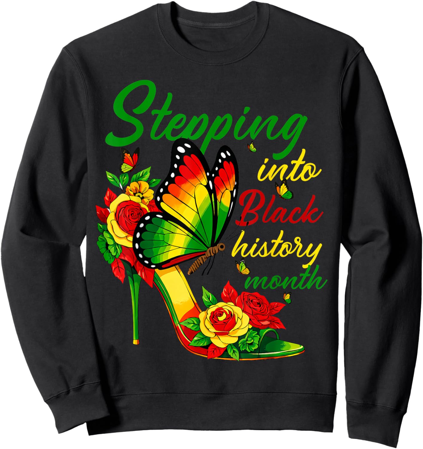 Stepping Into Black History Month Afro American Girls Sweatshirt - Sweatshirt | Black