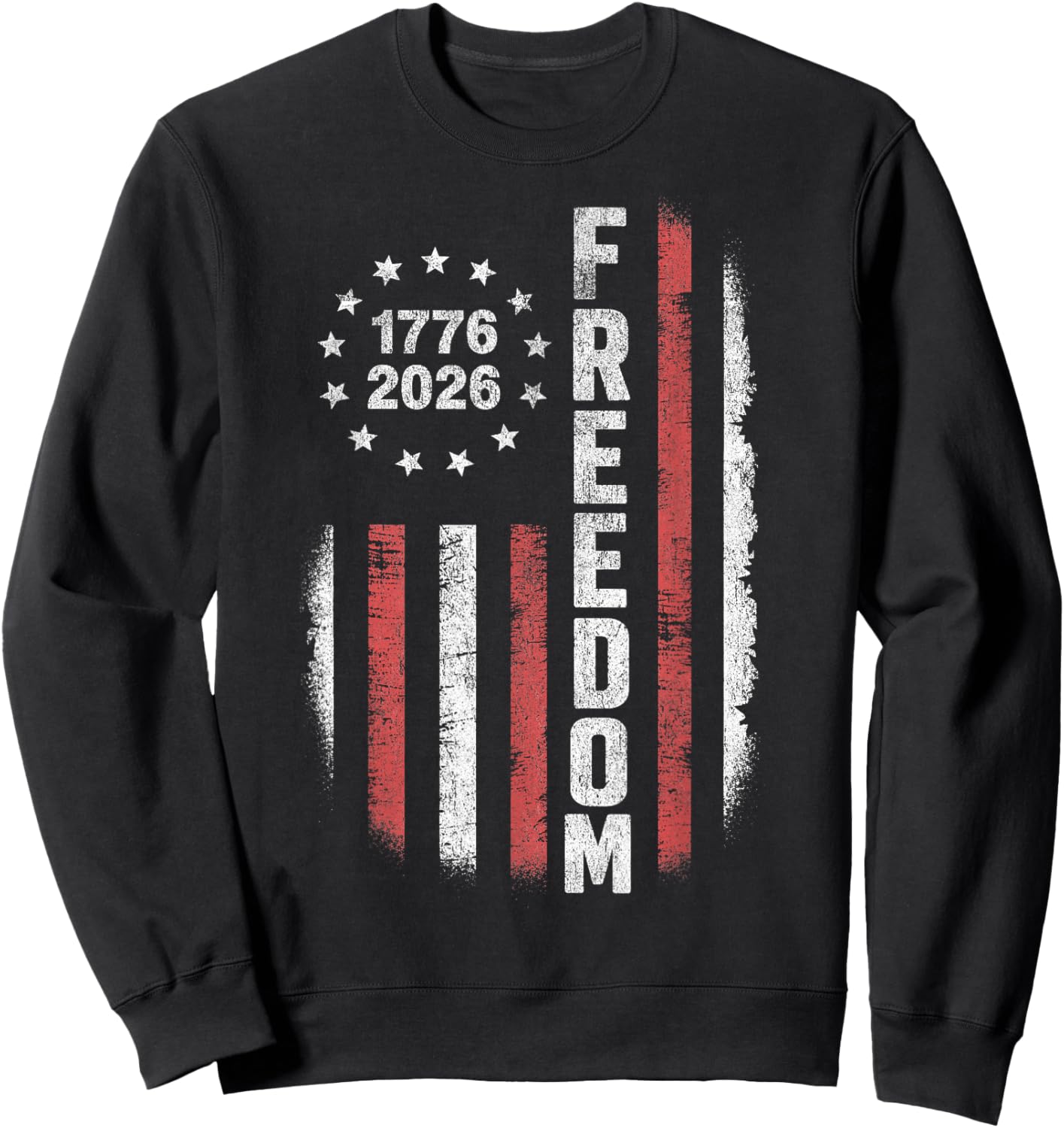 Vintage American Flag Sweatshirt - Sweatshirt | Black