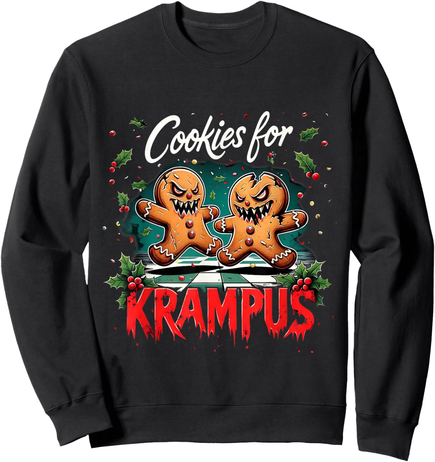 Cookies for Krampus Funny Gothic Christmas Sweatshirt - Sweatshirt | Black