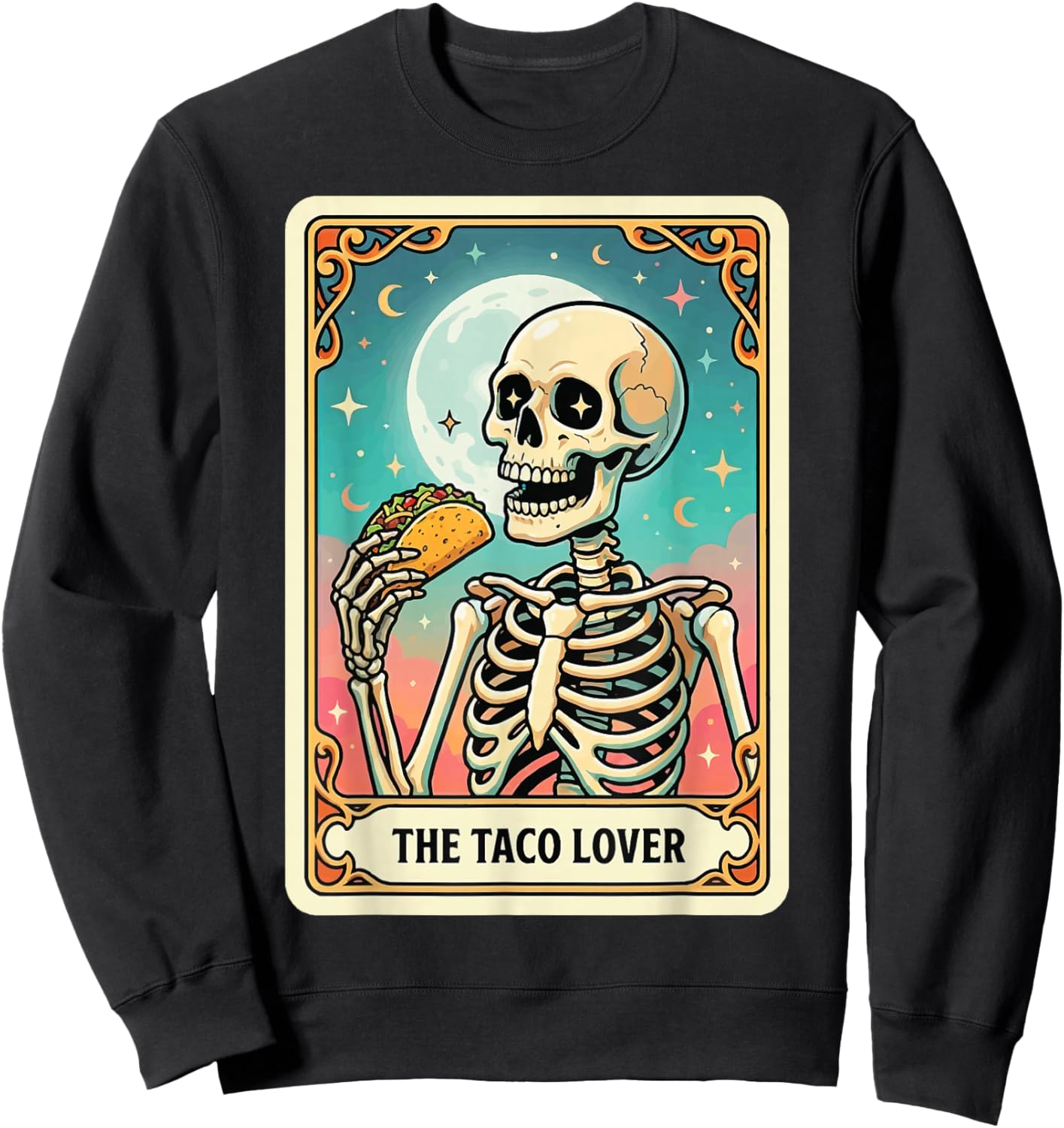 The Taco Lover Tarot Card Sweatshirt - Sweatshirt | Black