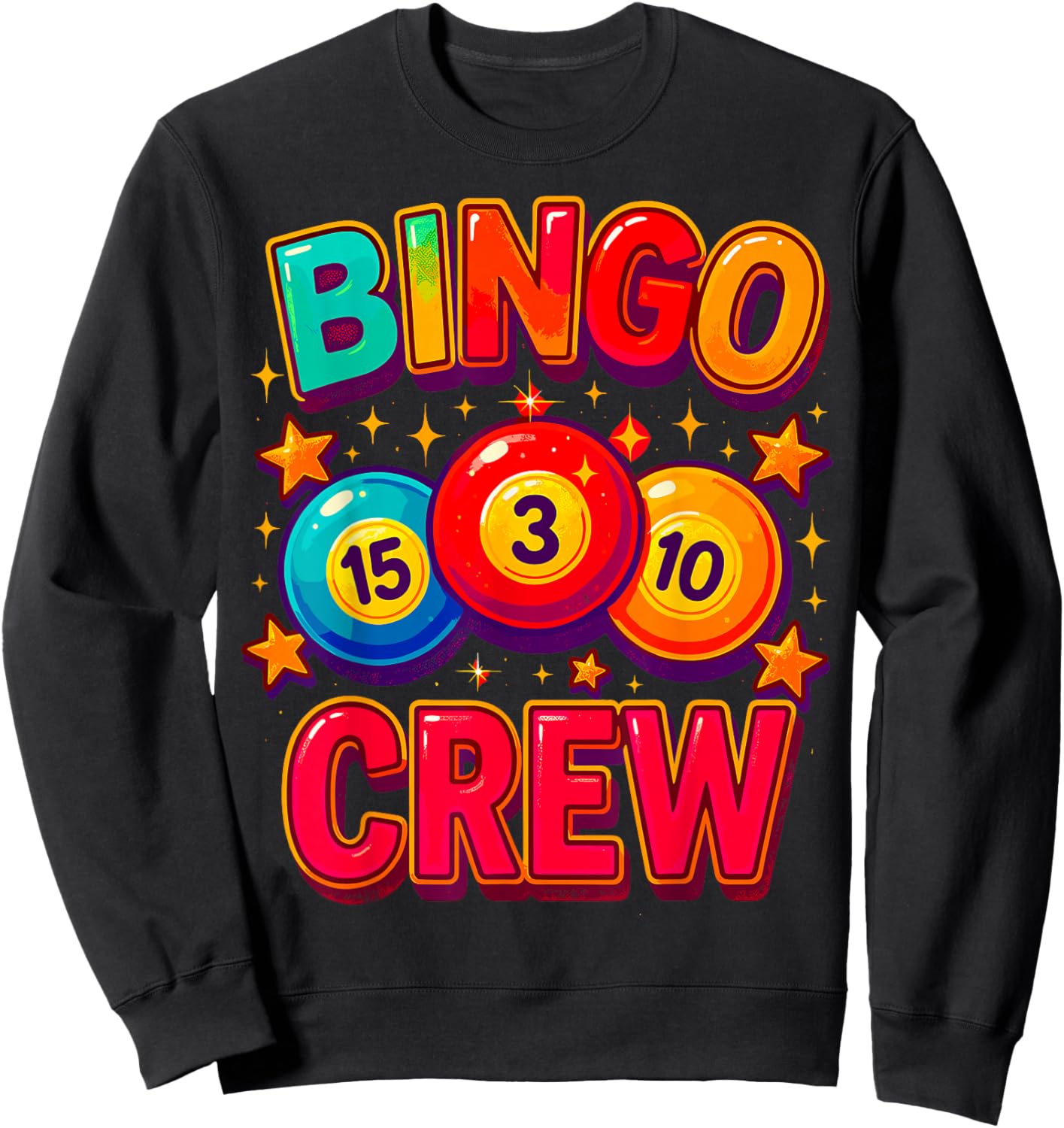 Bingo Crew Funny Retro Game Night Sweatshirt - Sweatshirt | Black