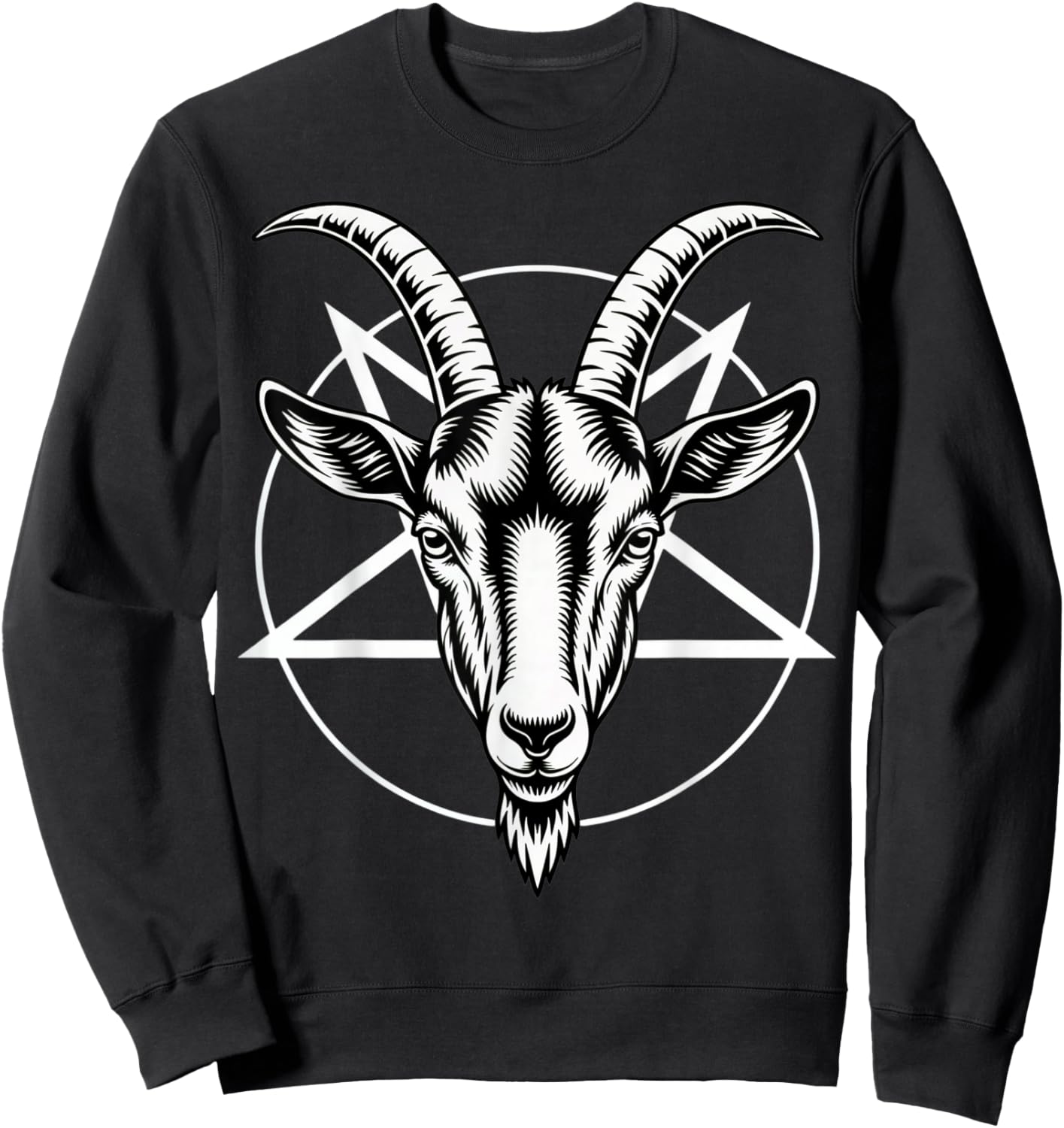 Goat Head Pentagram Occult Design Satanic and Satan Sweatshirt - Sweatshirt | Black