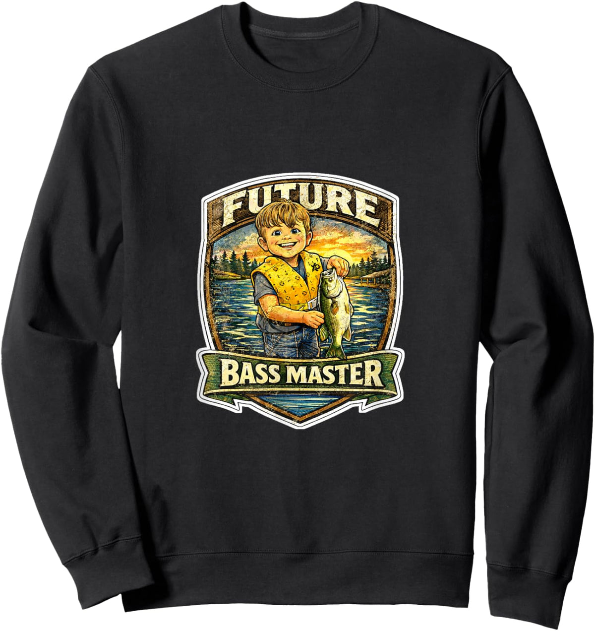 Future Bass Master Kid Fisherman Sweatshirt - Sweatshirt | Black