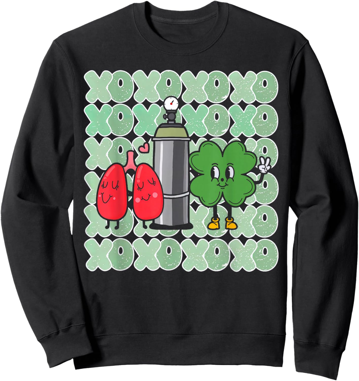 Respiratory Therapist ST Patrick's Day RT Lung Pulmonologist Sweatshirt - Sweatshirt | Black