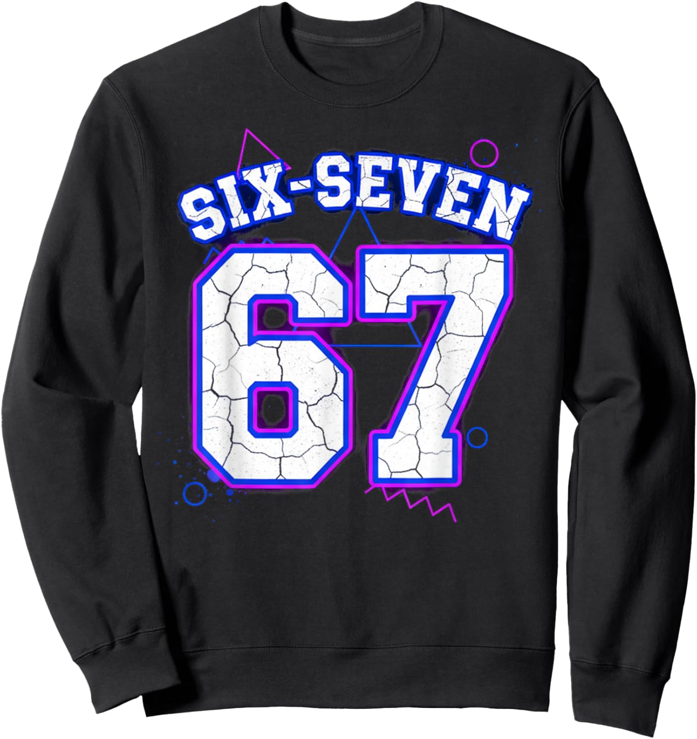 Six-Seven 67 Retro Varsity Sports Jersey Team 67th Birthday Sweatshirt - Sweatshirt | Black