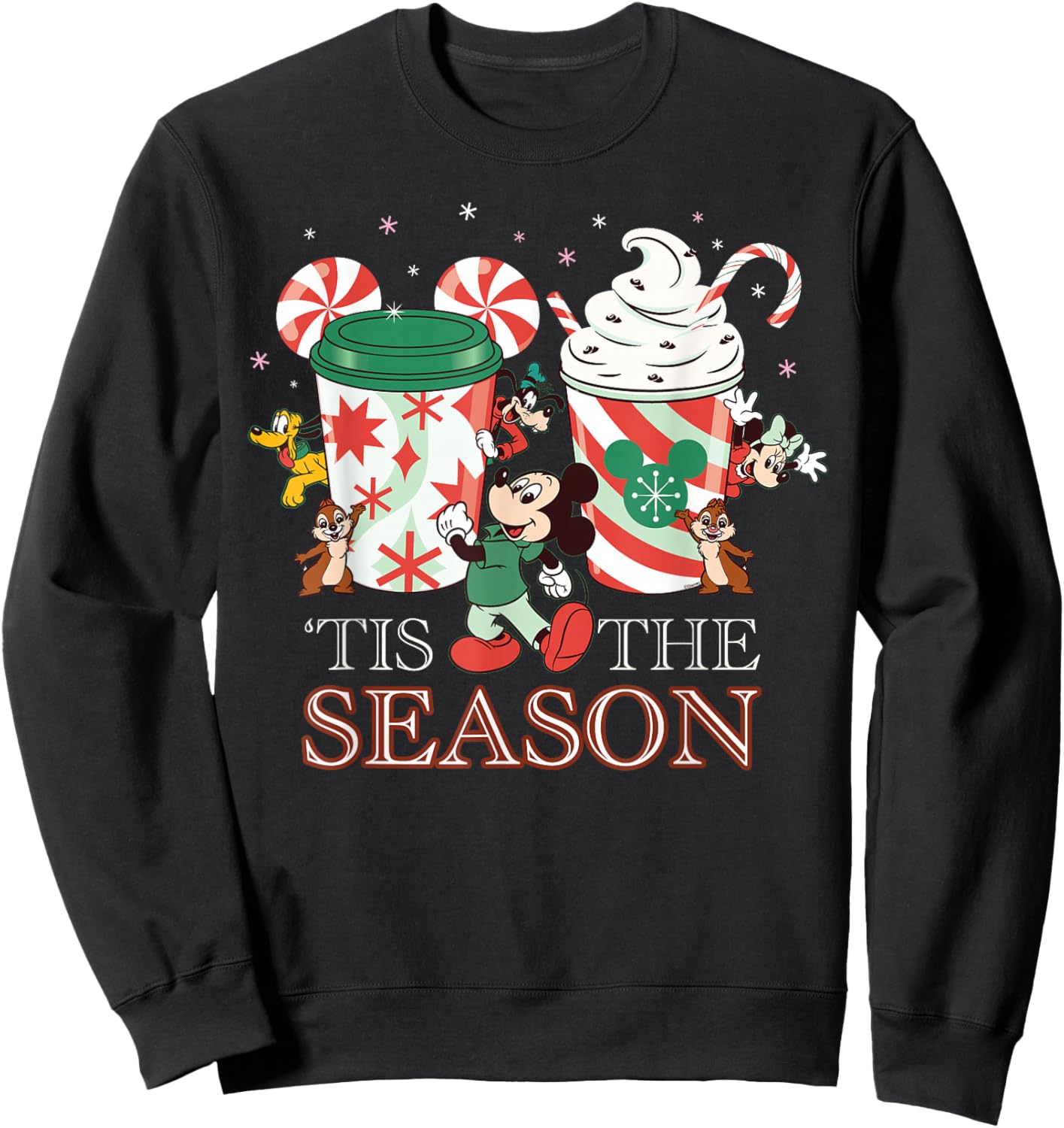 Disney Mickey & Friends 'Tis The Season Christmas Coffee Sweatshirt - Sweatshirt | Black