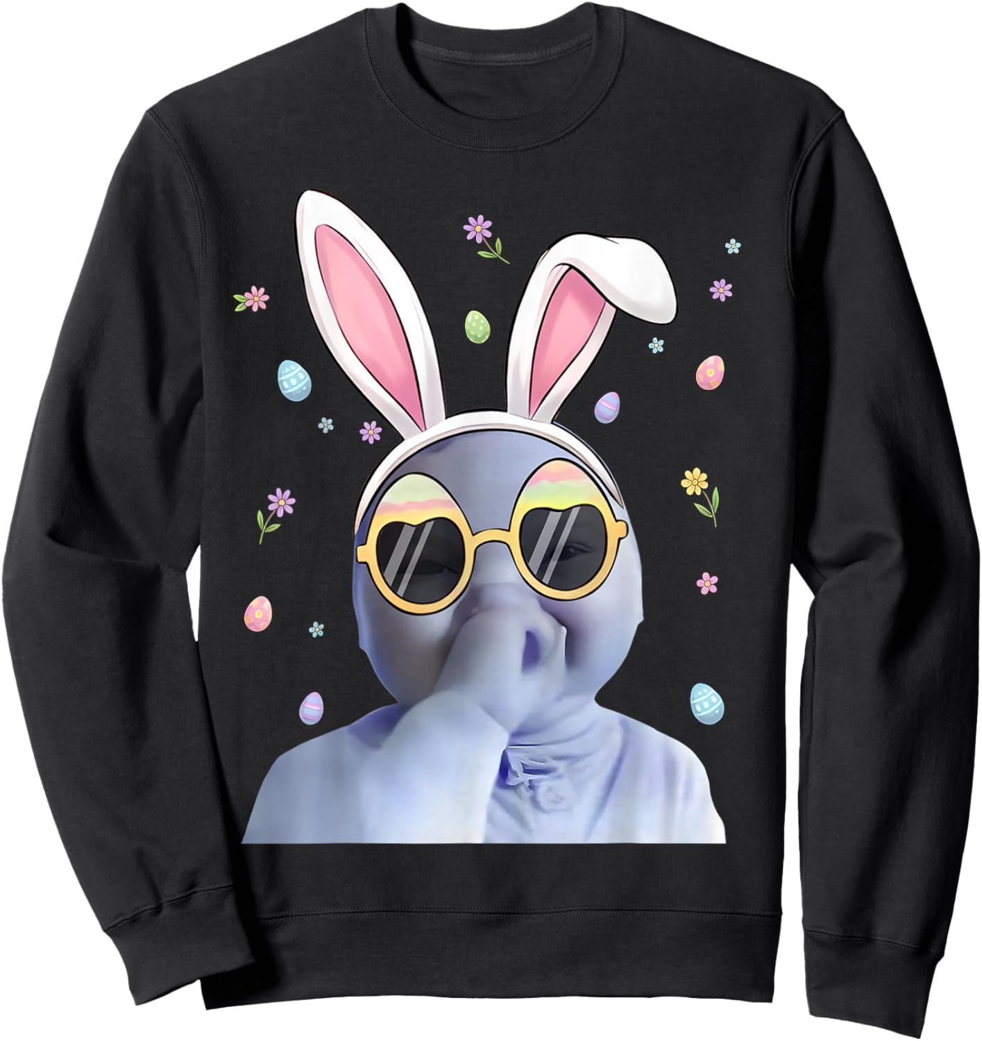 Ai Baby Meme Funny Niche Ai Baby Easter Day Party Sweatshirt - Sweatshirt | Black