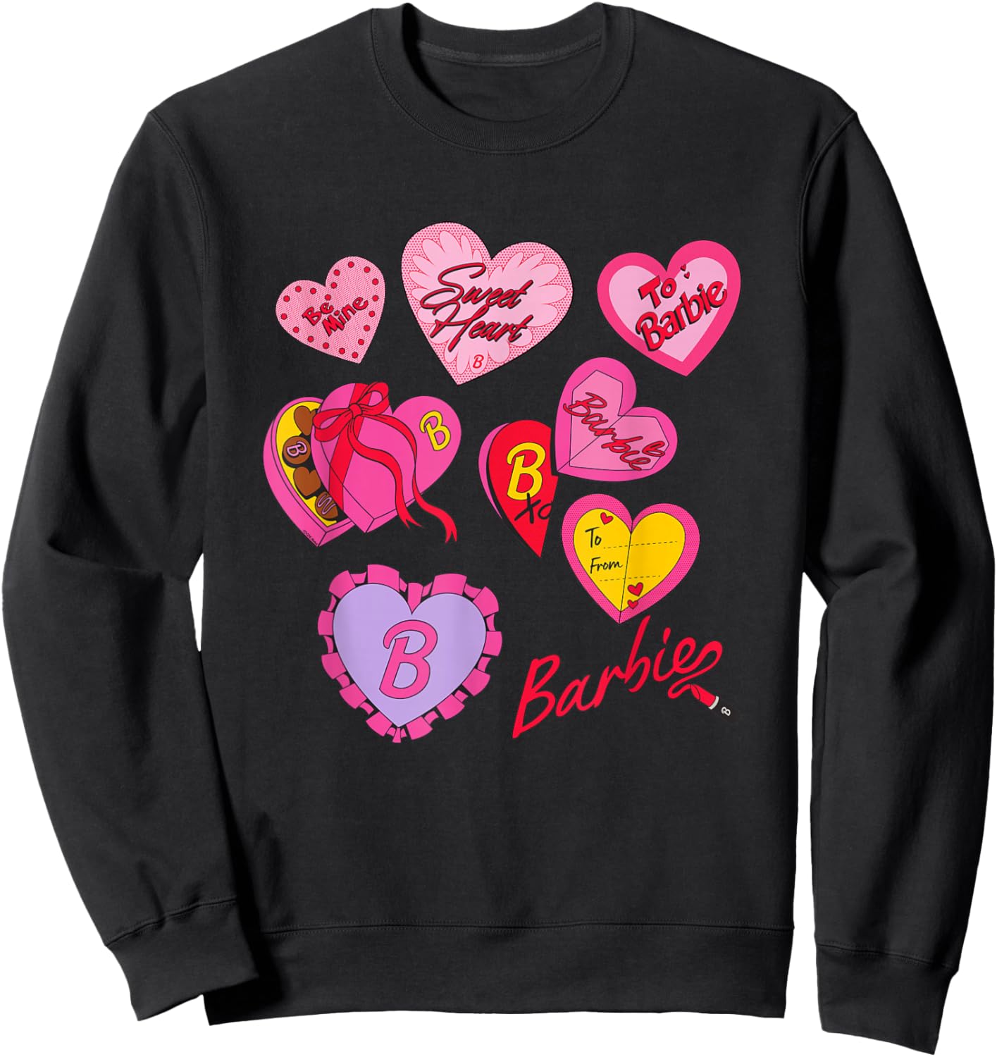 Barbie Valentine's Day Hearts Sweatshirt - Sweatshirt | Black