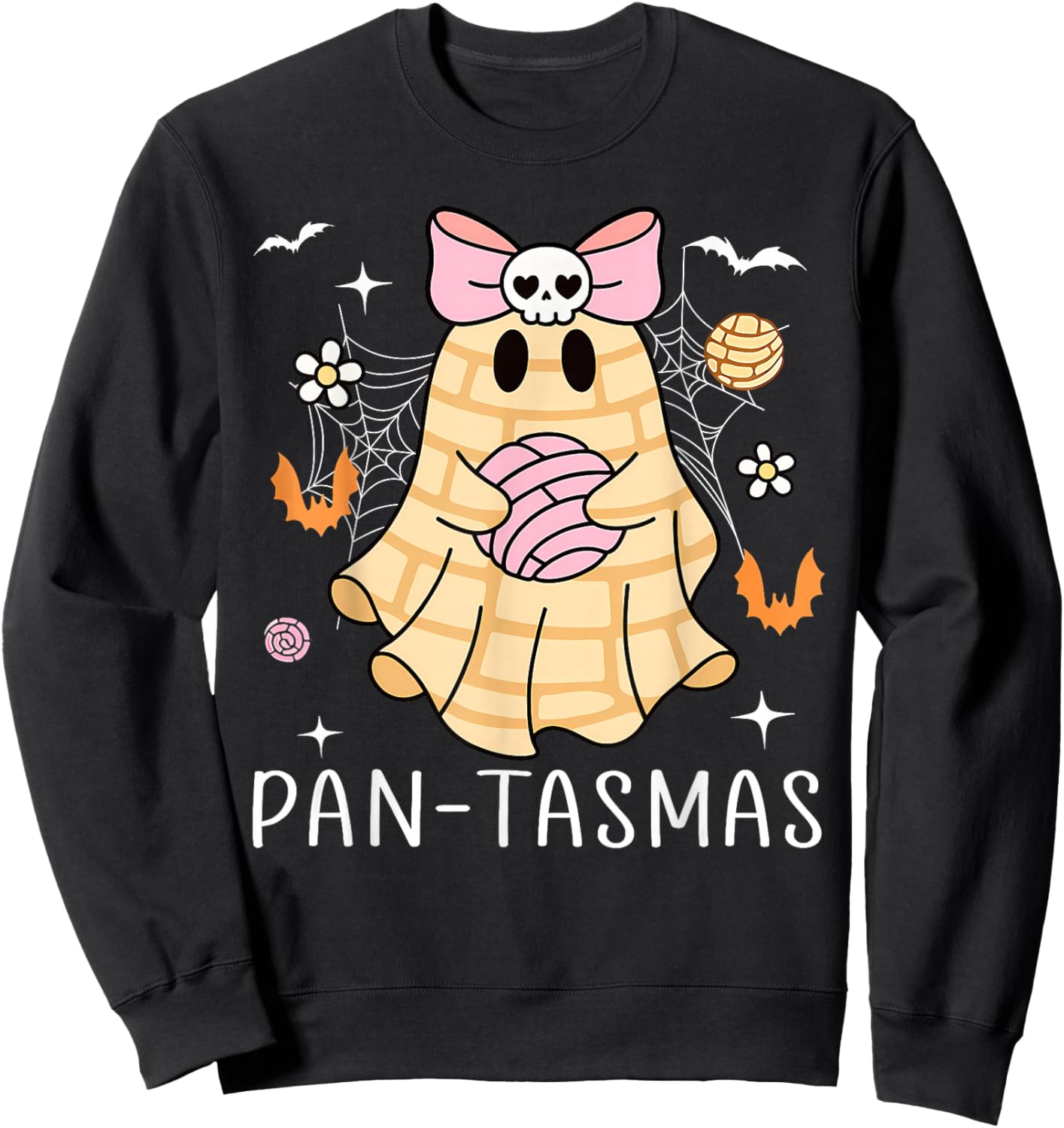 Pantasmas Ghost Funny Spooky Conchas Mexican Mexico Ghost Sweatshirt - Sweatshirt | Black
