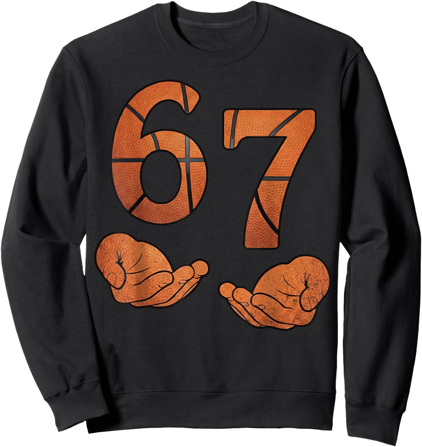 Kids Meme 6 7 Six Seven Italian Brainrot 67 Basketball Sweatshirt - Sweatshirt | Black