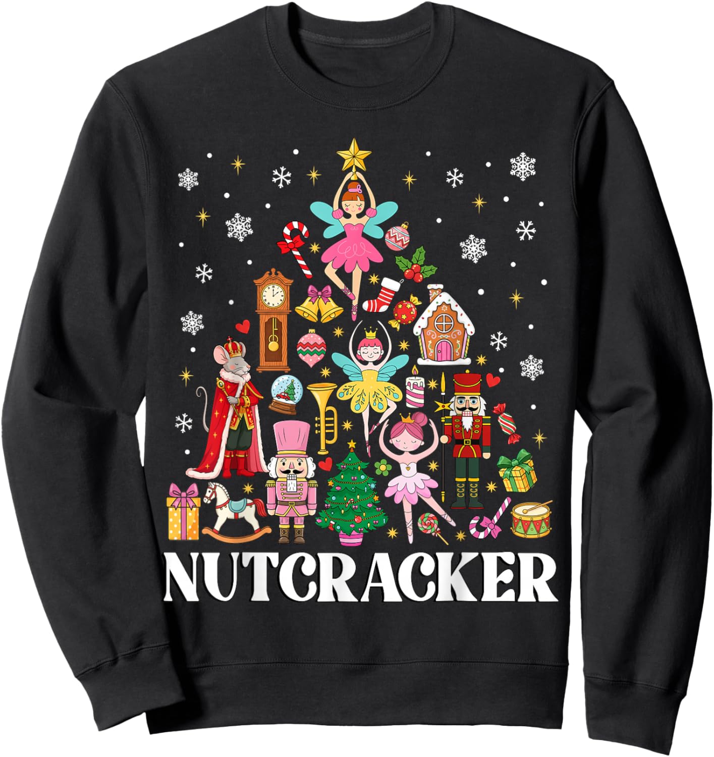 Nutcracker Squad Holiday Christmas Family Matching Pajamas Sweatshirt - Sweatshirt | Black