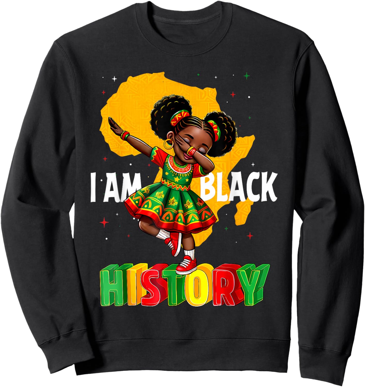 I Am Black History Month African American Girl Kid Sweatshirt - Sweatshirt | Black