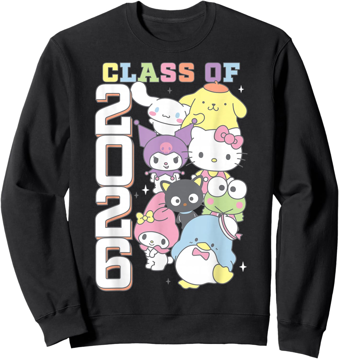 Hello Kitty and Friends Class of 2026 Colorful Graduation Sweatshirt - Sweatshirt | Black