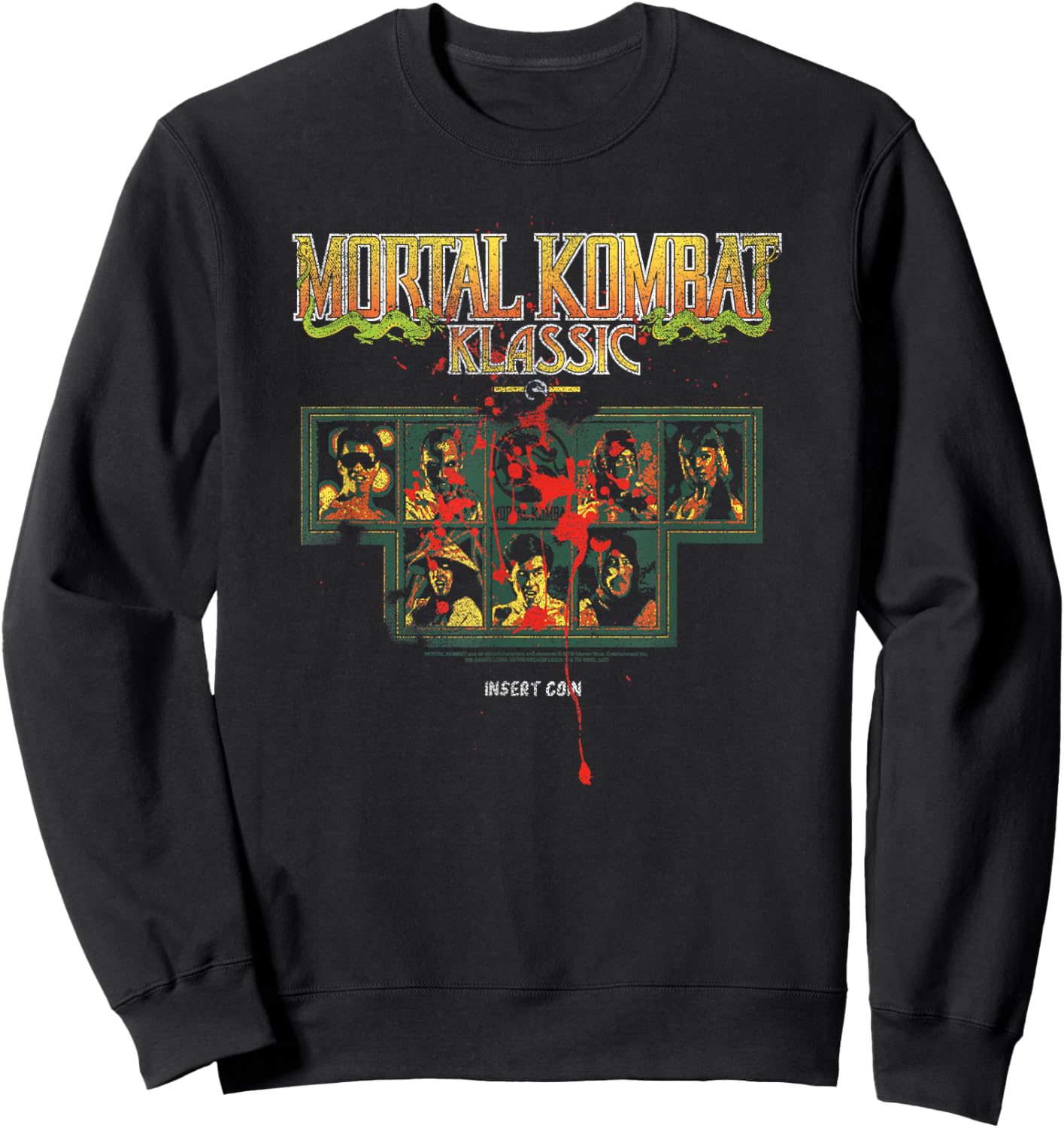 Mortal Kombat Blood Splatter Character Select Video Game Sweatshirt - Sweatshirt | Black
