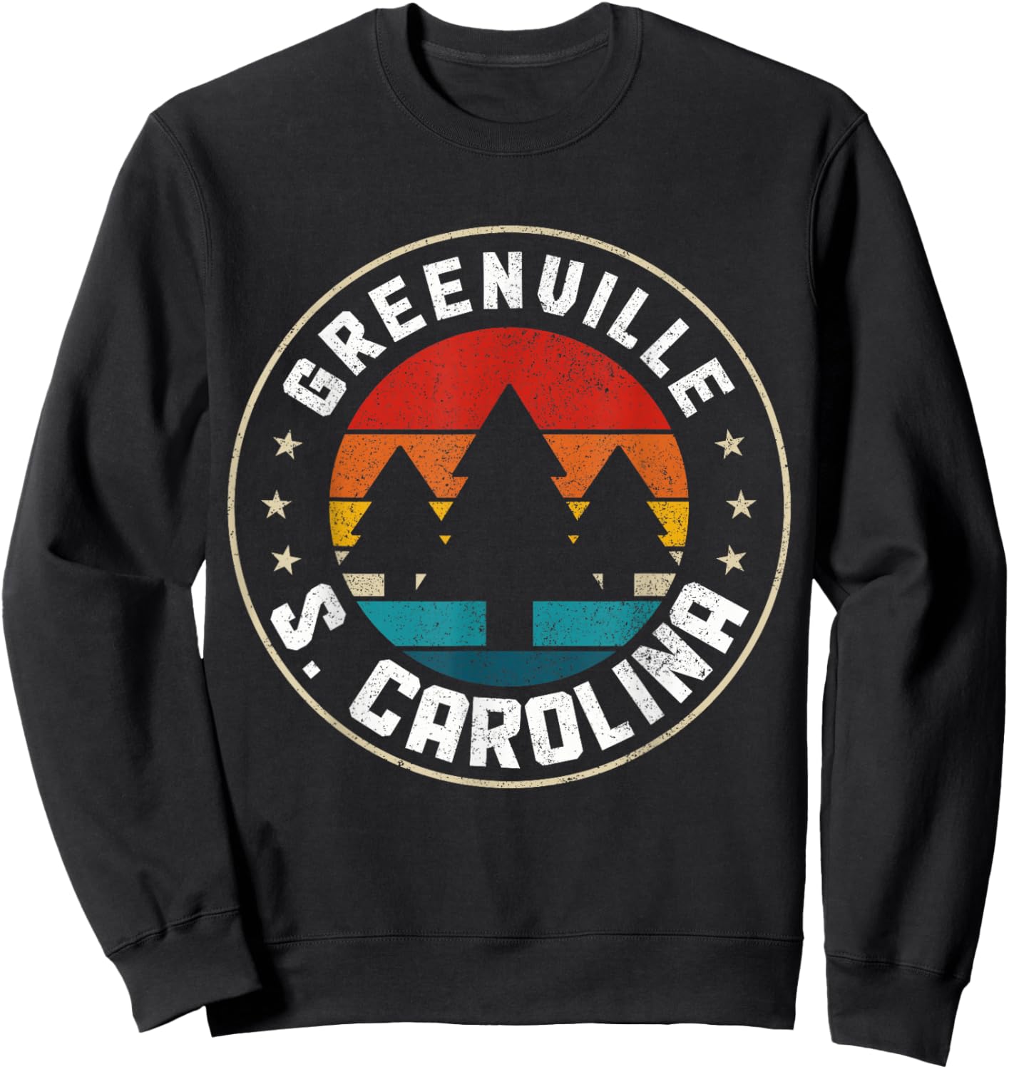 Greenville South Carolina Vintage Retro Pride Emerald Sweatshirt - Sweatshirt | Black