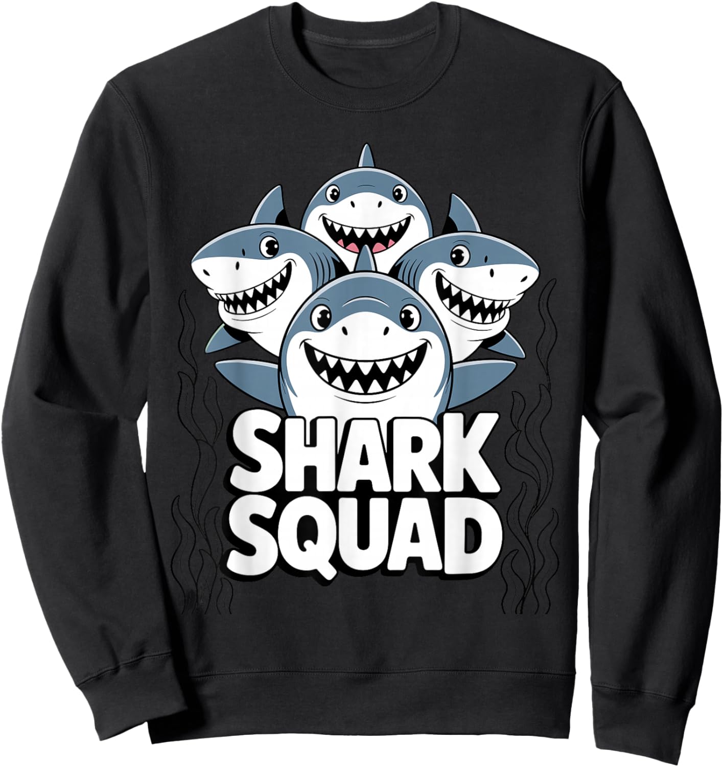 Cool Shark Art Women Great White Hammerhead Shark Sweatshirt - Sweatshirt | Black