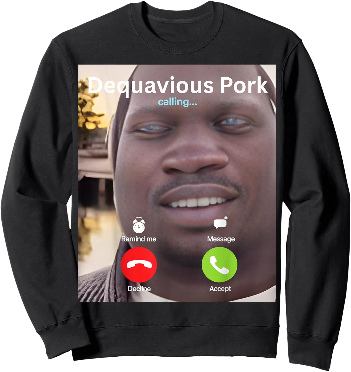 Dequavious Pork Calling Incoming Call Dequavious Pork Gen-Z Sweatshirt - Sweatshirt | Black