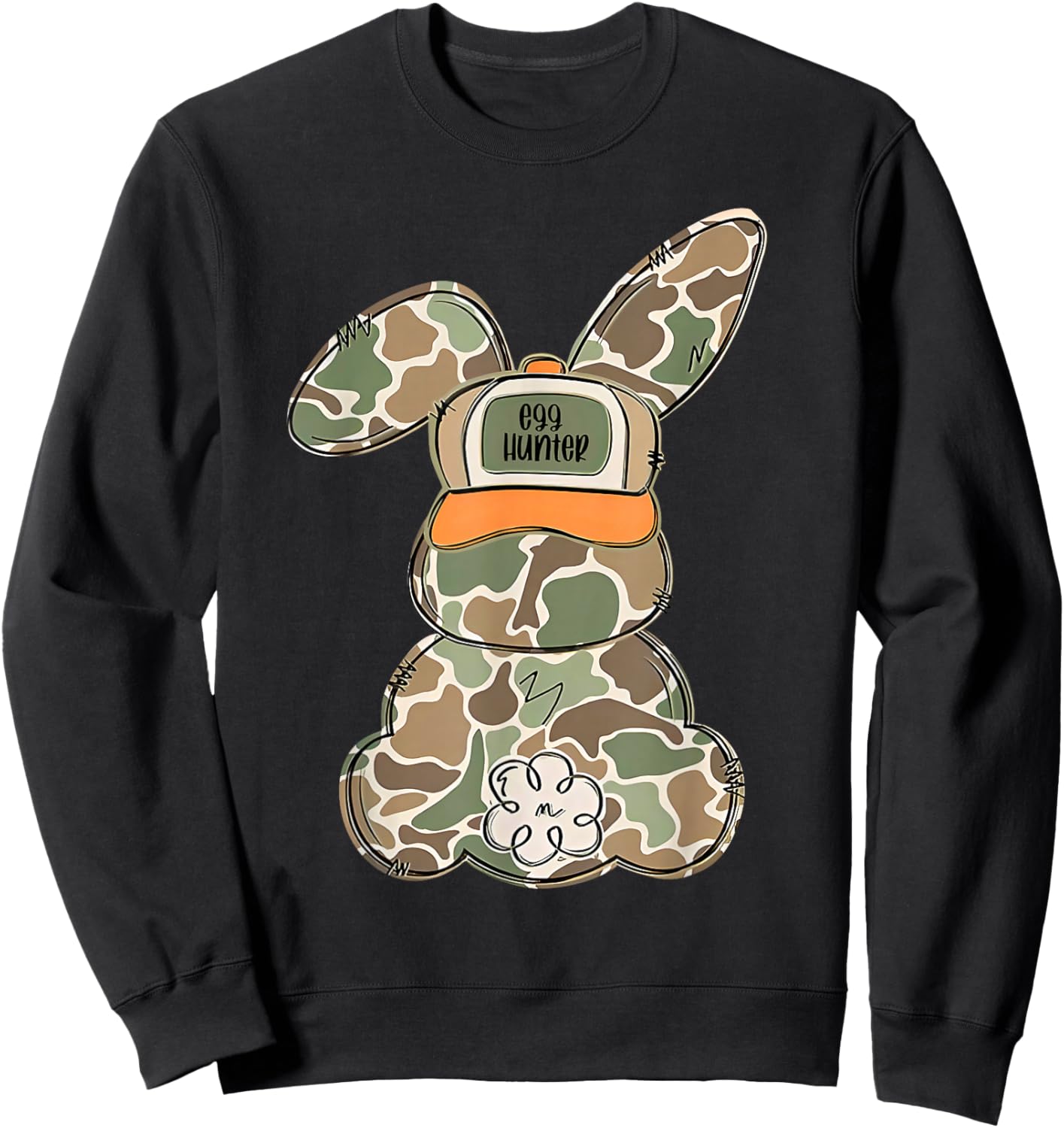 Cute Bunny Egg Hunter Rabbit Camouflage Easter Couples Boys Sweatshirt - Sweatshirt | Black