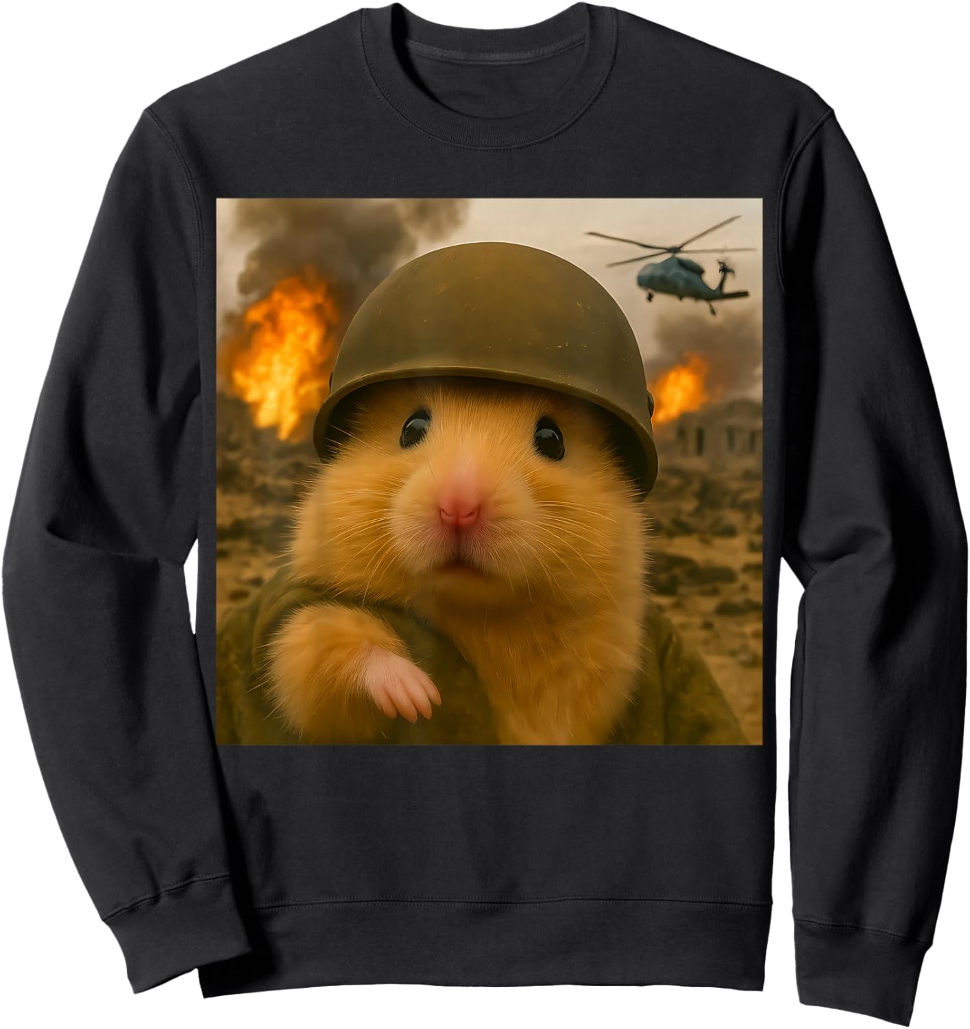 Funny Hamster Cute Meme Graphic Sweatshirt - Sweatshirt | Black