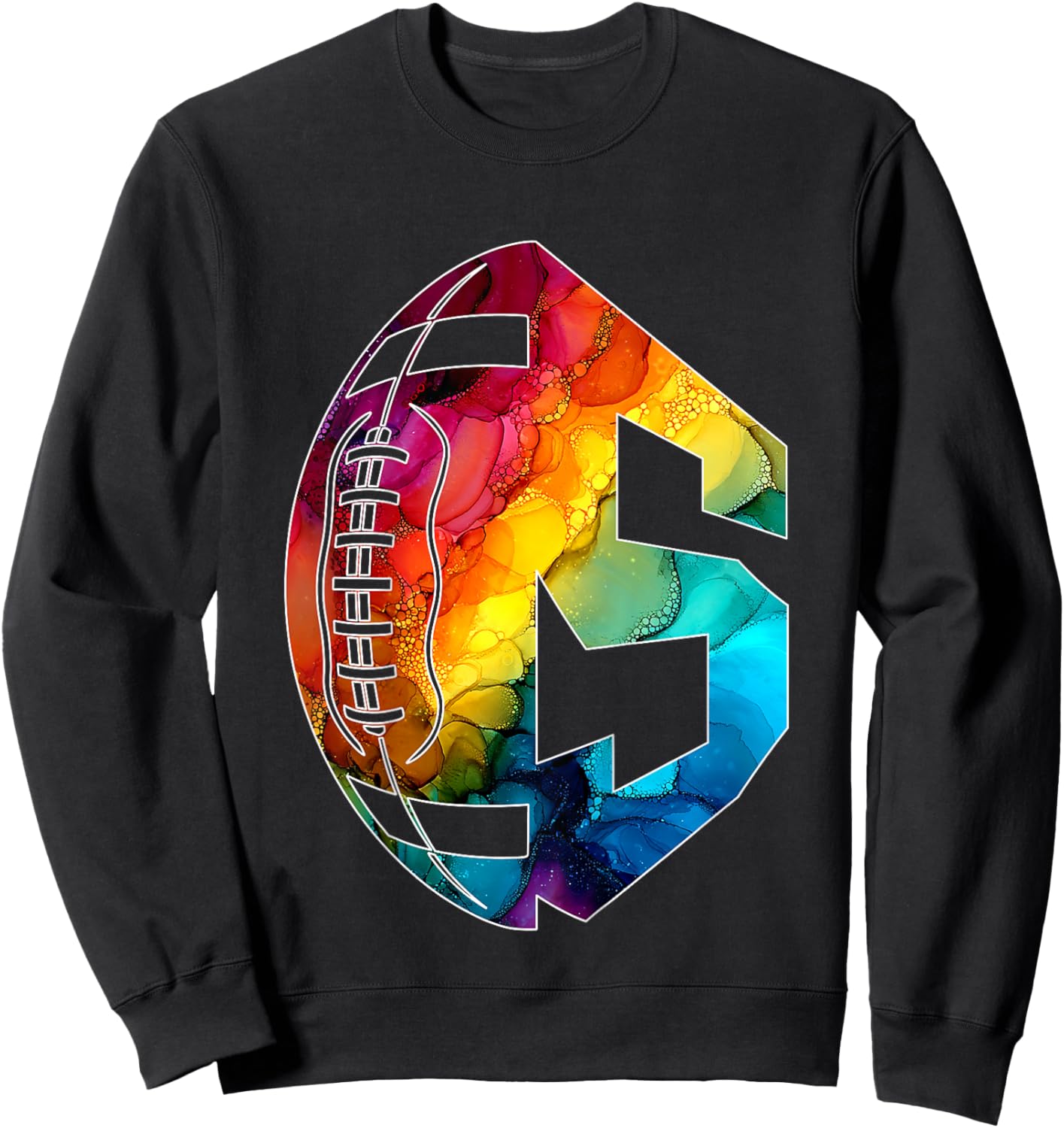 Number 5 Years Football 5TH Birthday Sweatshirt - Sweatshirt | Black