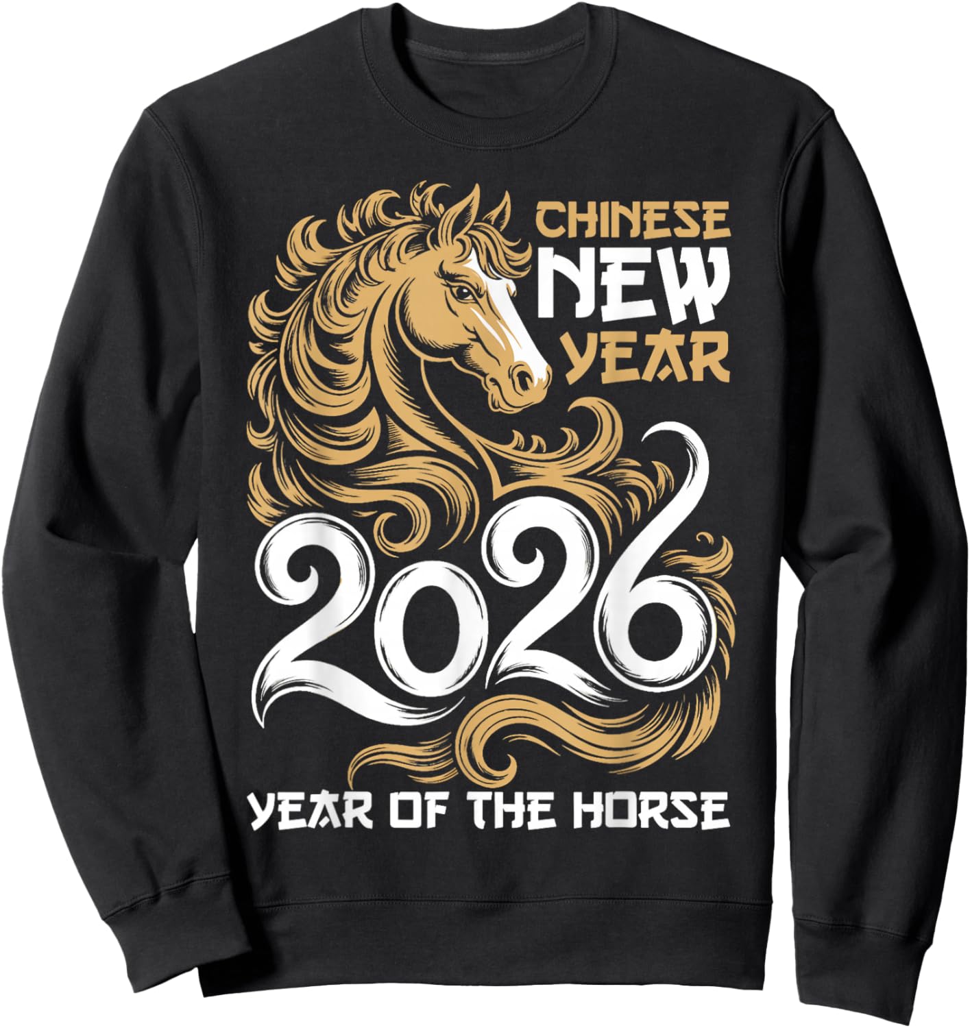 Horse Zodiac Chinese Lunar New Year of The Horse 2026 Sweatshirt - Sweatshirt | Black