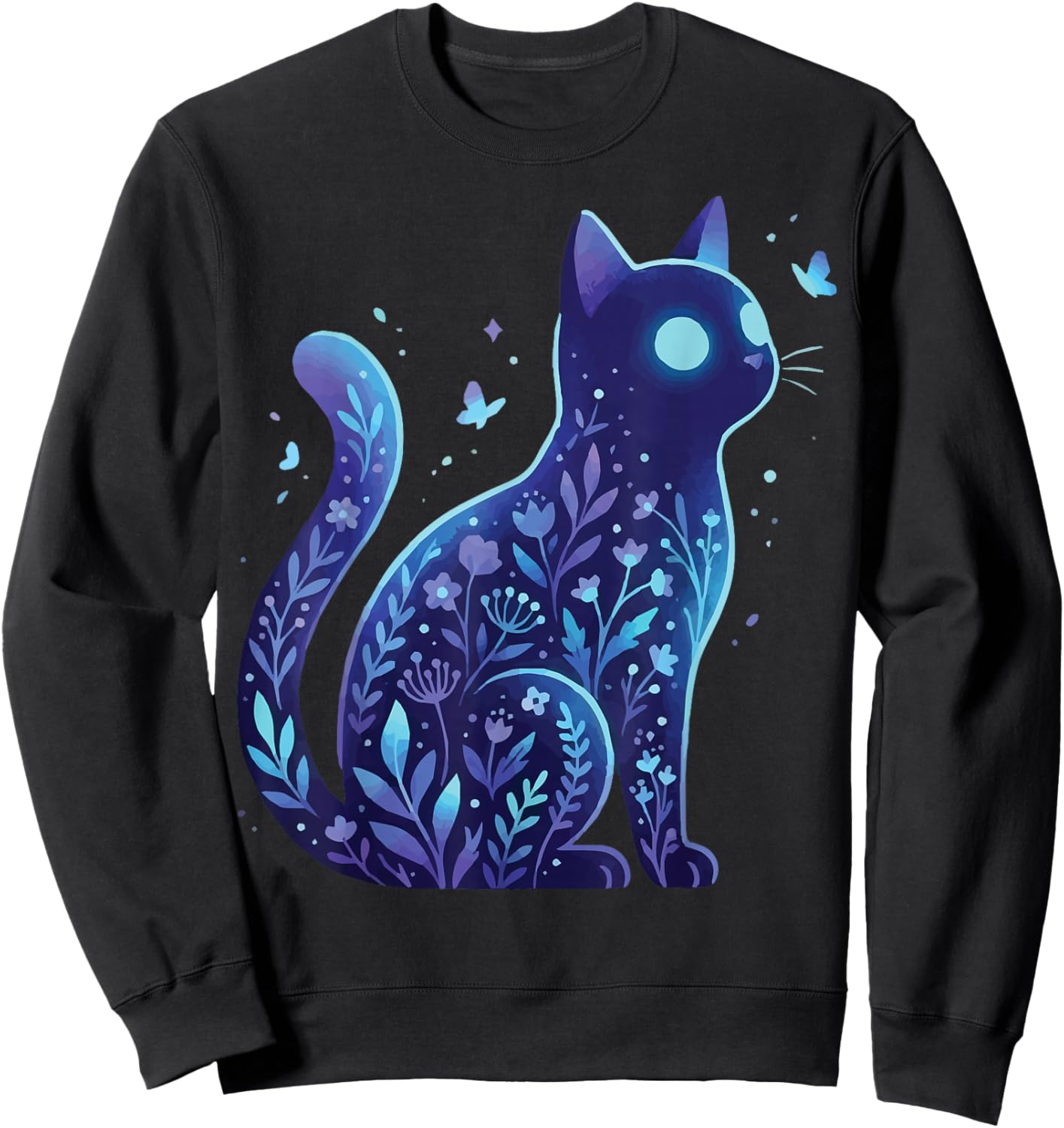 Cat Dark Aehsetetic Pastel Goth Gothcore Sweatshirt - Sweatshirt | Black