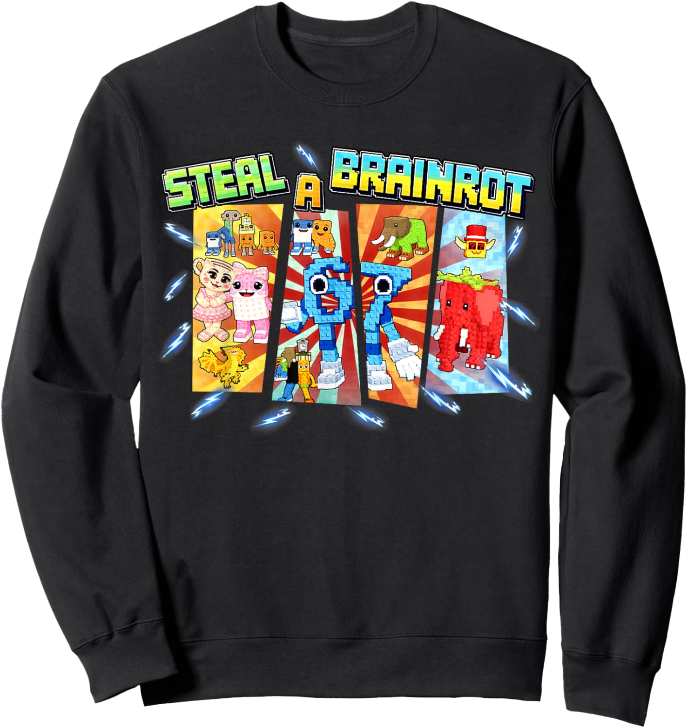 Steal A Brainrot Funny 67 Six Seven Meme Gifts for Boys Kids Sweatshirt - Sweatshirt | Black
