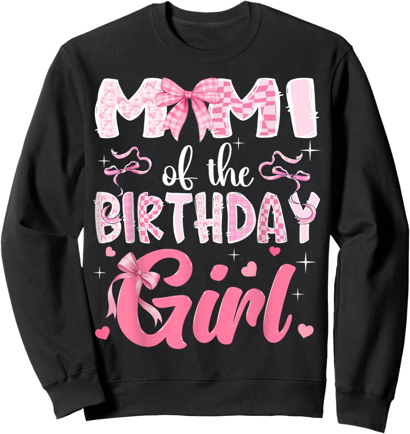 Mimi of The Birthday Girl Pink Coquette Bow Family Sweatshirt - Sweatshirt | Black