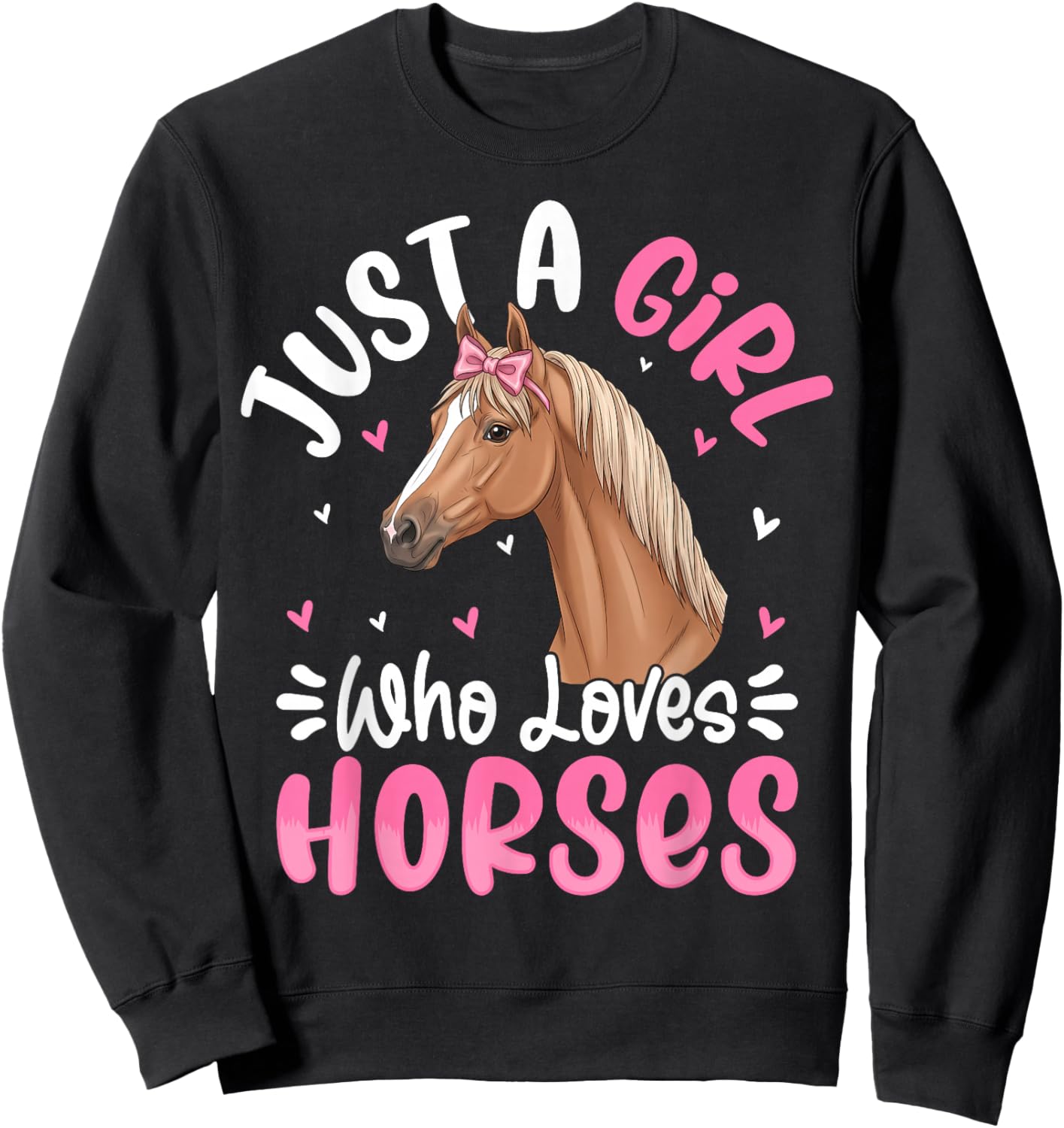 Just A Girl Who Loves Horses Animal Lover Women Toddler Sweatshirt - Sweatshirt | Black