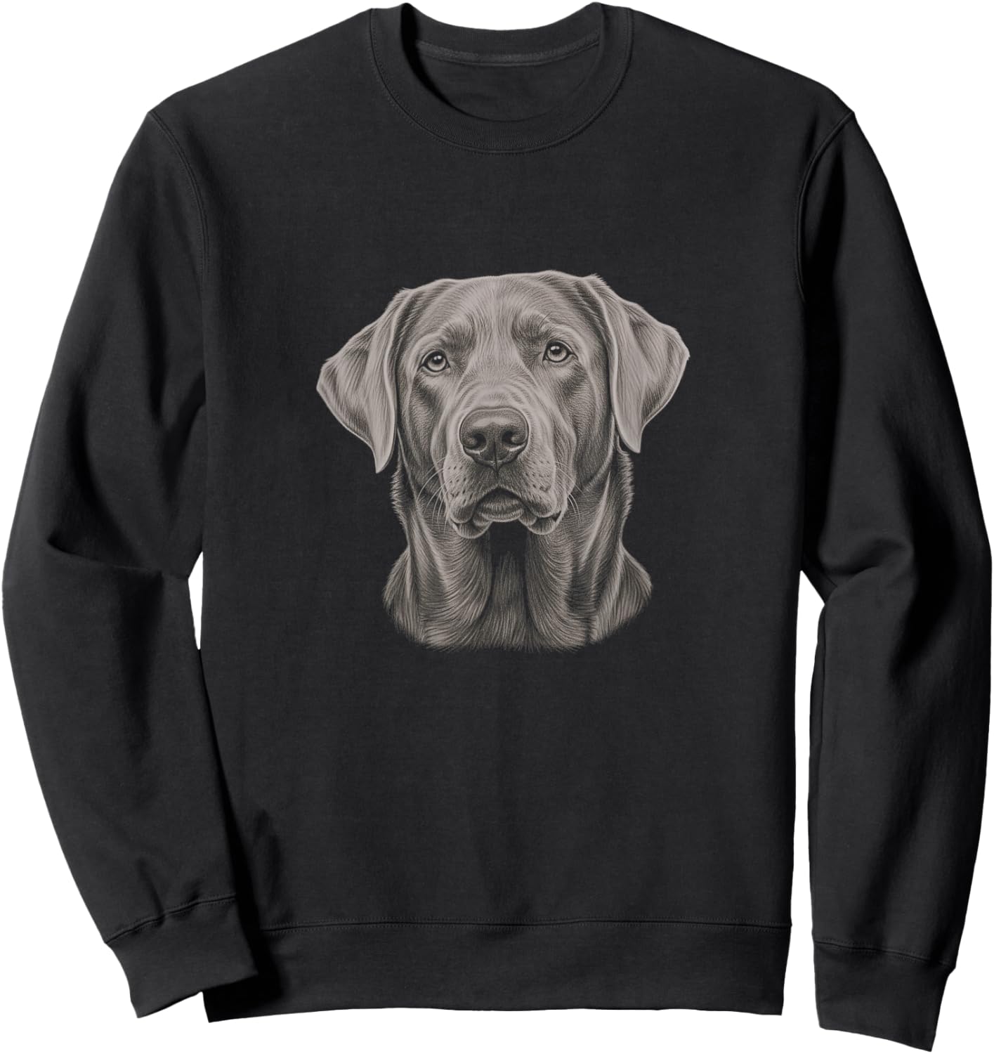 Silver Labrador Drawing Art Design Sweatshirt - Sweatshirt | Black