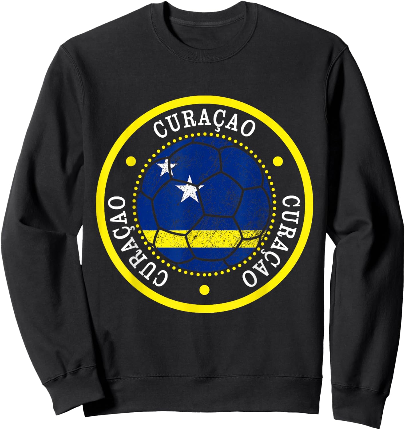 Curacao Soccer Ball,Curacao,Flag of Curacao,Curacao Flag. Sweatshirt - Sweatshirt | Black