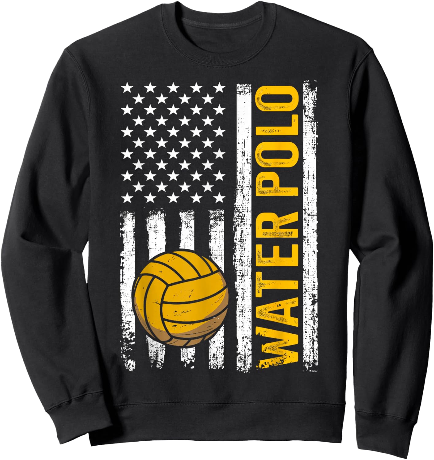 Water Polo American Flag Patriotic Sweatshirt - Sweatshirt | Black