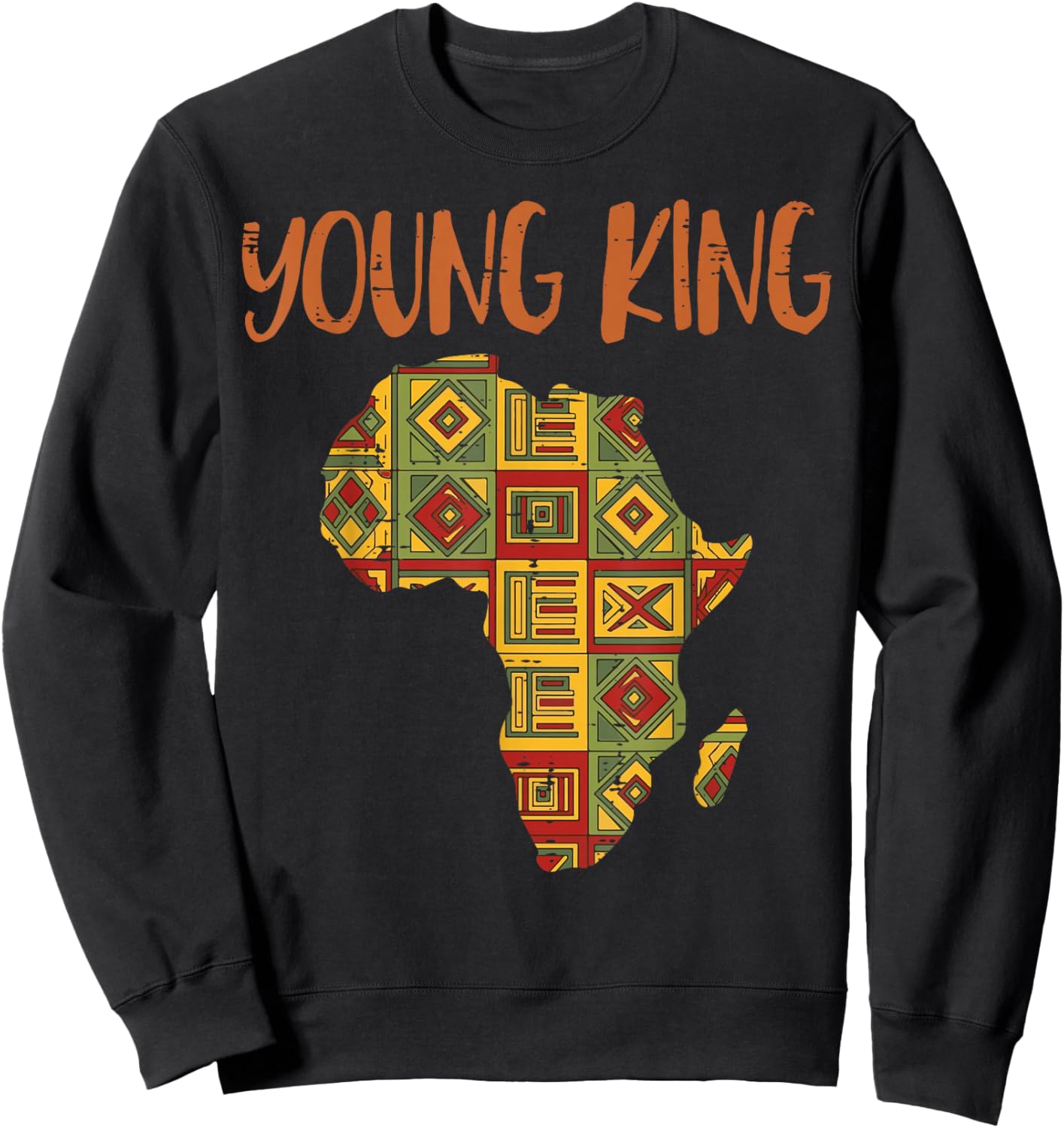 Black History Young King Africa Map African Boys Kids Men Sweatshirt - Sweatshirt | Black